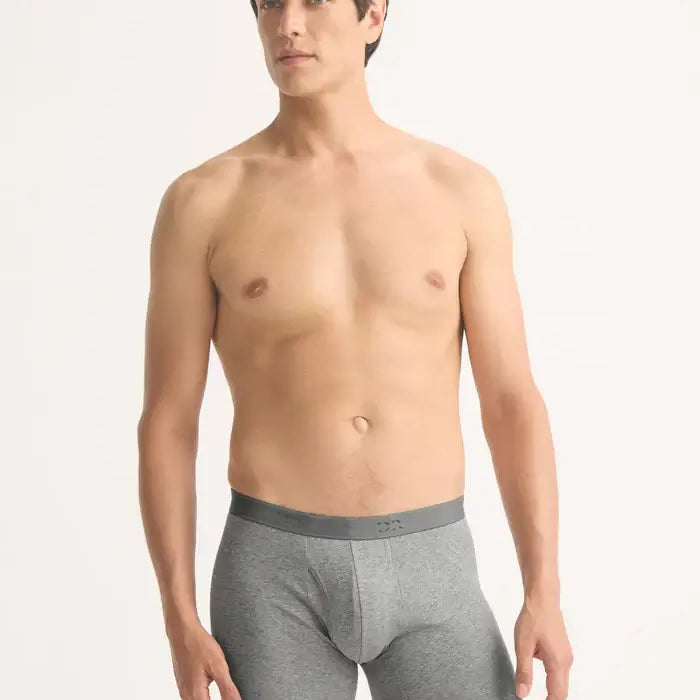 Derek Rose Jack Men’s Pima Cotton Stretch Trunks – Fitted Long Leg, Charcoal