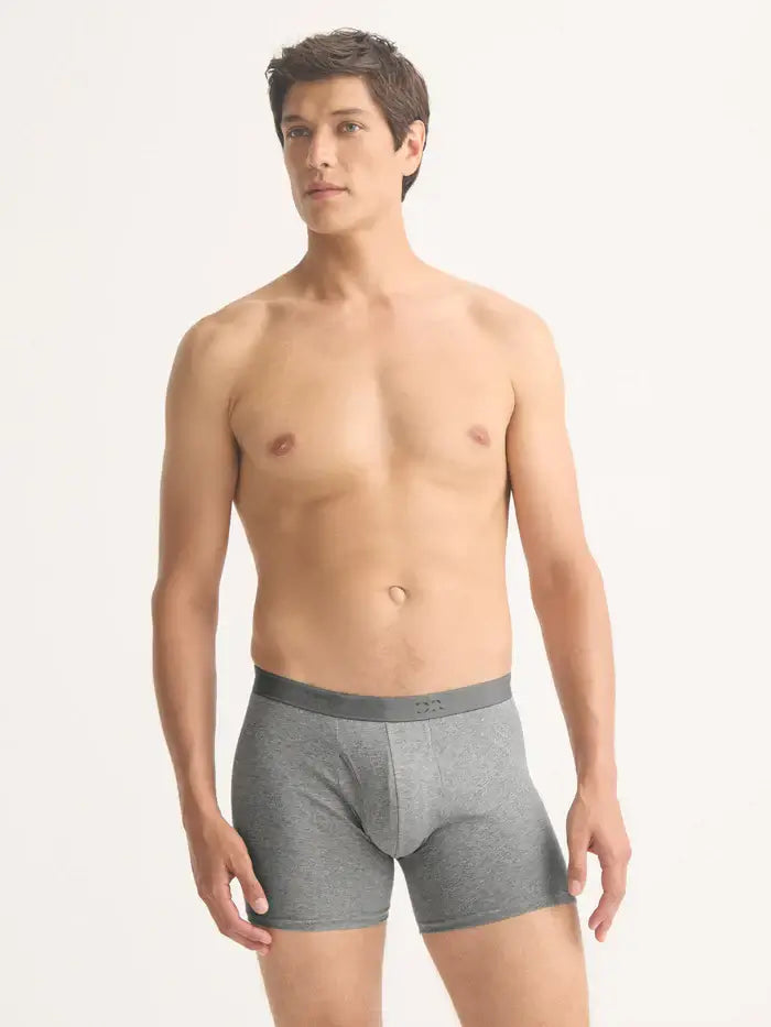 Derek Rose Jack Men’s Pima Cotton Stretch Trunks – Fitted Long Leg, Charcoal