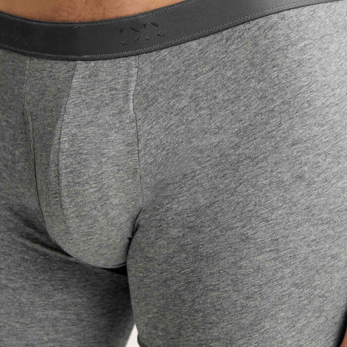 Derek Rose Jack Men’s Pima Cotton Stretch Trunks – Fitted Long Leg, Charcoal