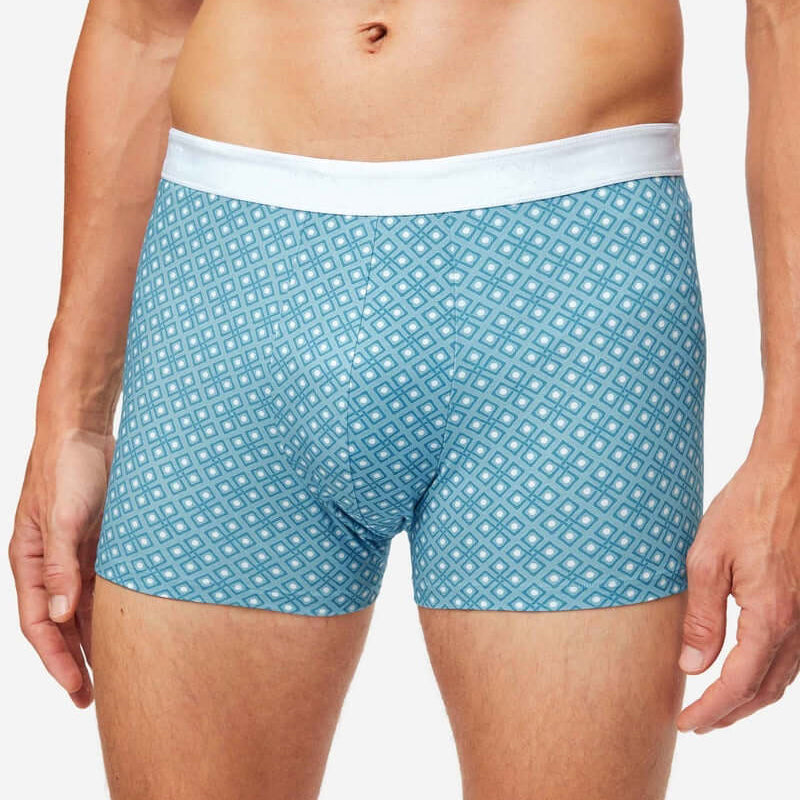 Derek Rose Men's Trunks - Blue Geometric Pima Cotton