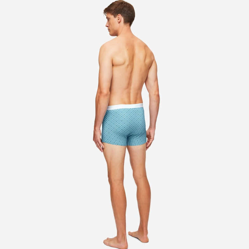 Derek Rose Men's Trunks - Blue Geometric Pima Cotton