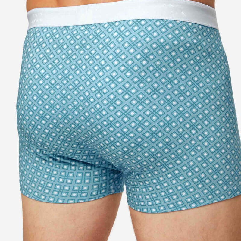 Derek Rose Men's Trunks - Blue Geometric Pima Cotton