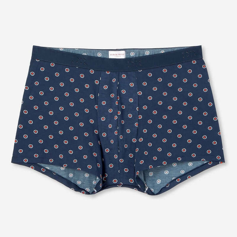 Derek Rose Men's Hipster Geometric Pima 4 Navy