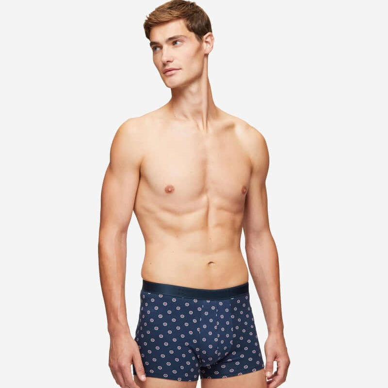 Derek Rose Men's Hipster Geometric Pima 4 Navy