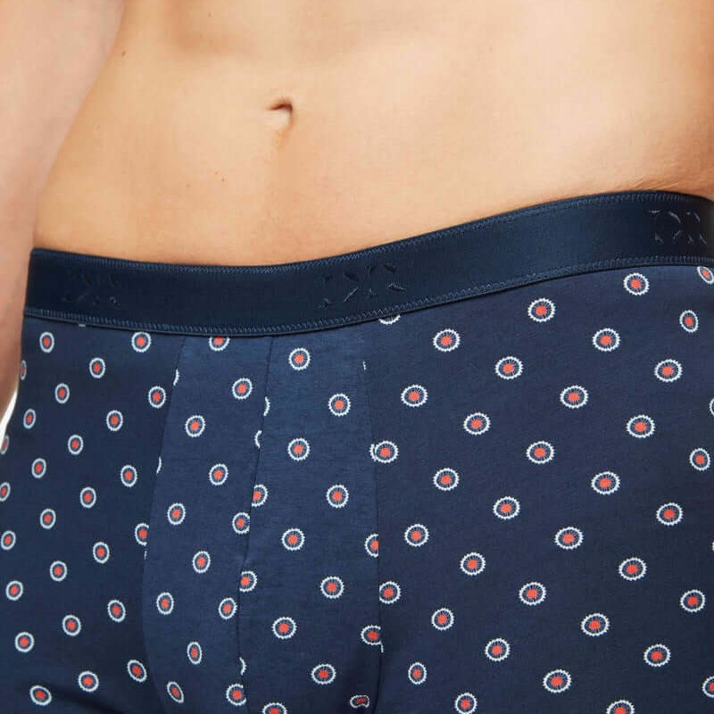 Derek Rose Men's Hipster Geometric Pima 4 Navy