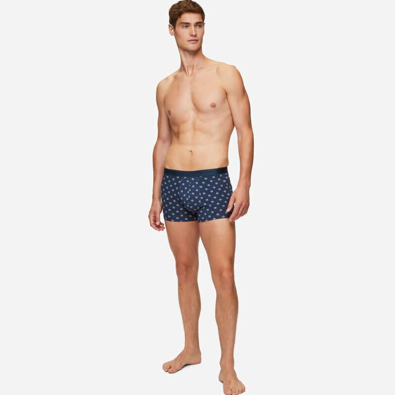 Derek Rose Men's Hipster Geometric Pima 4 Navy