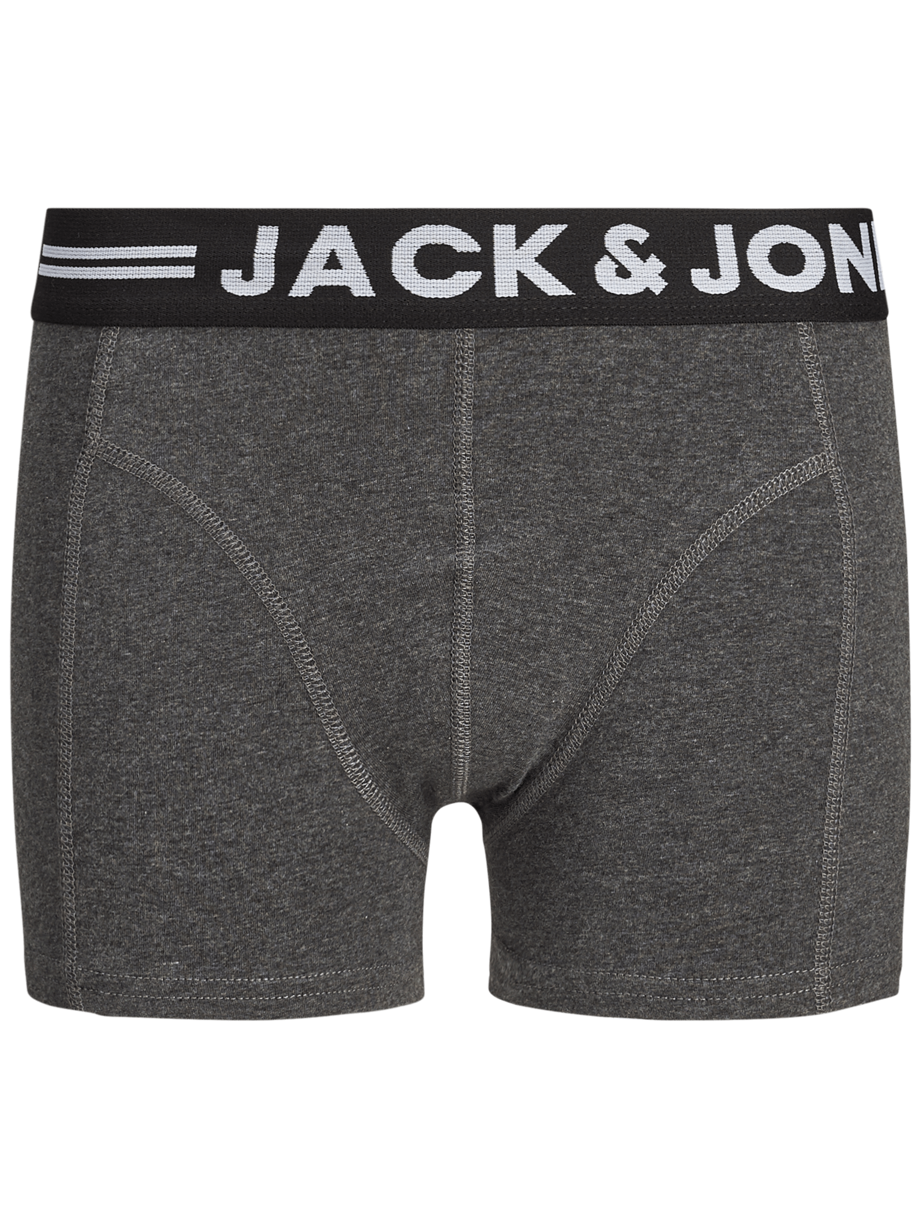 Jack & Jones Cotton Stretch Junior Junior Trunks 3 Pack - Black/Grey/Red