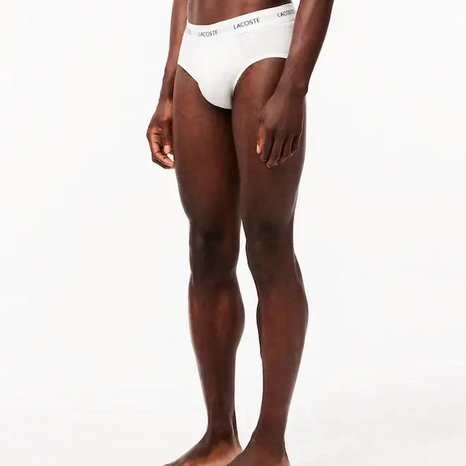 Lacoste 3-Pack Stretch Cotton Briefs - White/Black/Grey