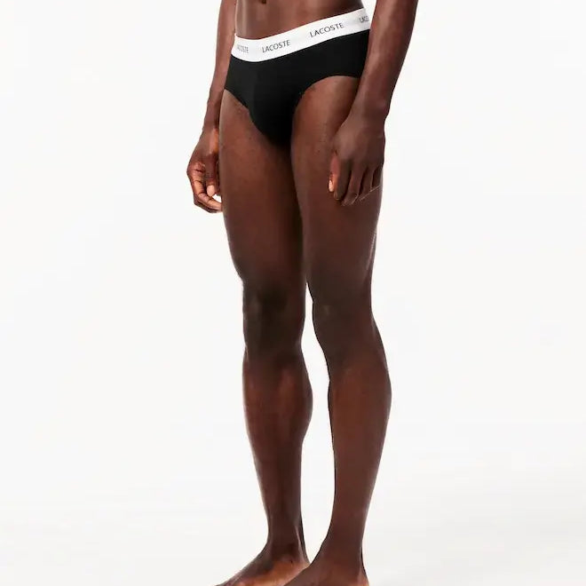 Lacoste 3-Pack Stretch Cotton Briefs - White/Black/Grey