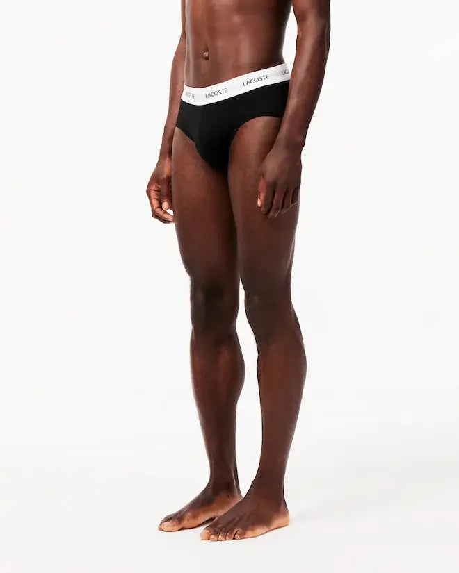 Lacoste 3-Pack Stretch Cotton Briefs - White/Black/Grey