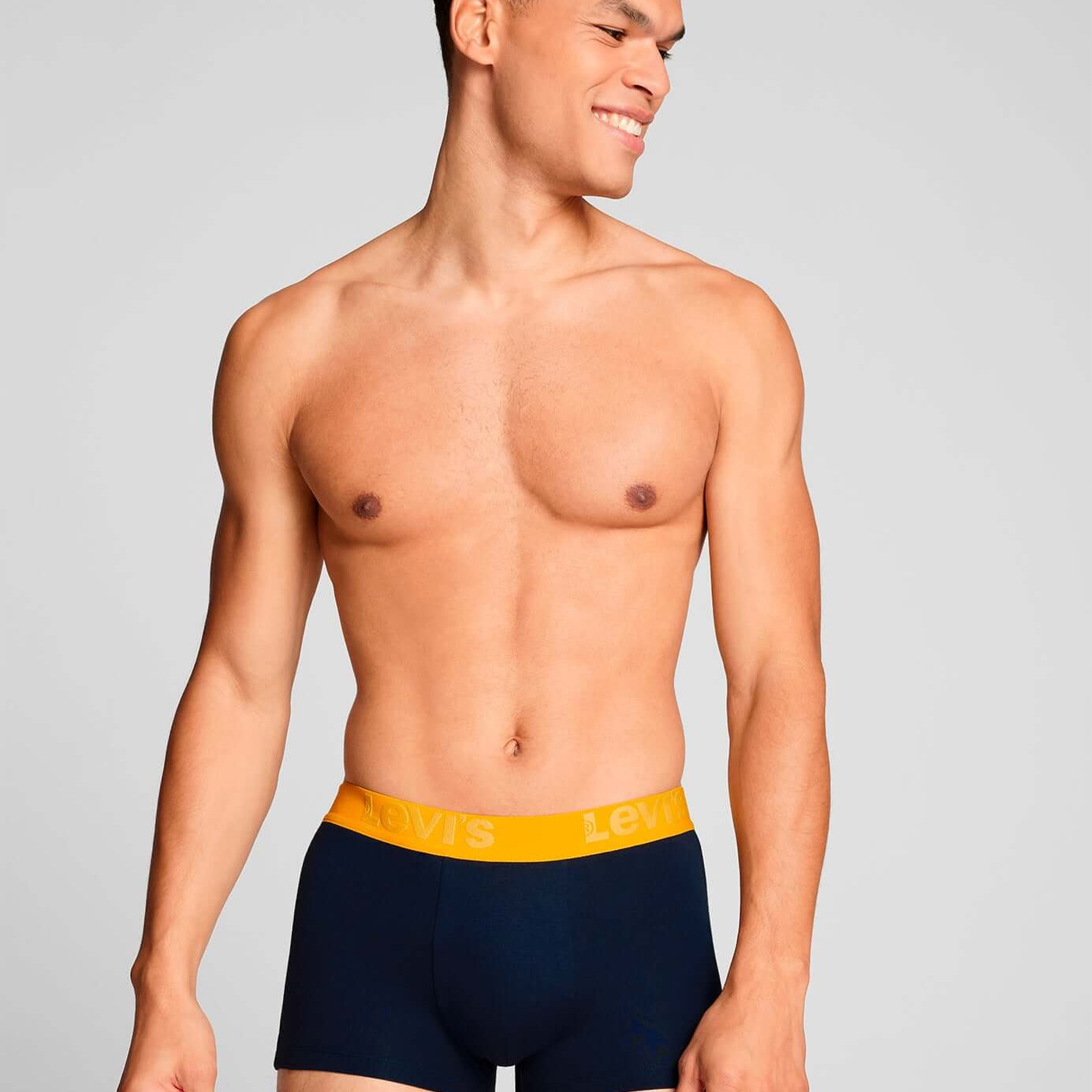 Levi's Premium Cotton Stretch Trunks - Black with Yellow/Orange/Blue Waistbands