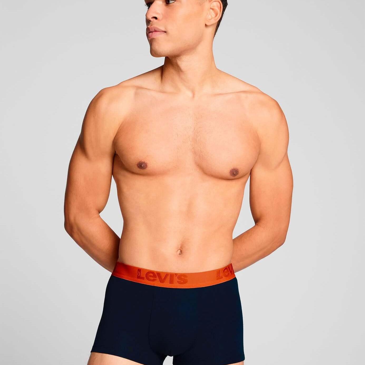 Levi's Premium Cotton Stretch Trunks - Black with Yellow/Orange/Blue Waistbands