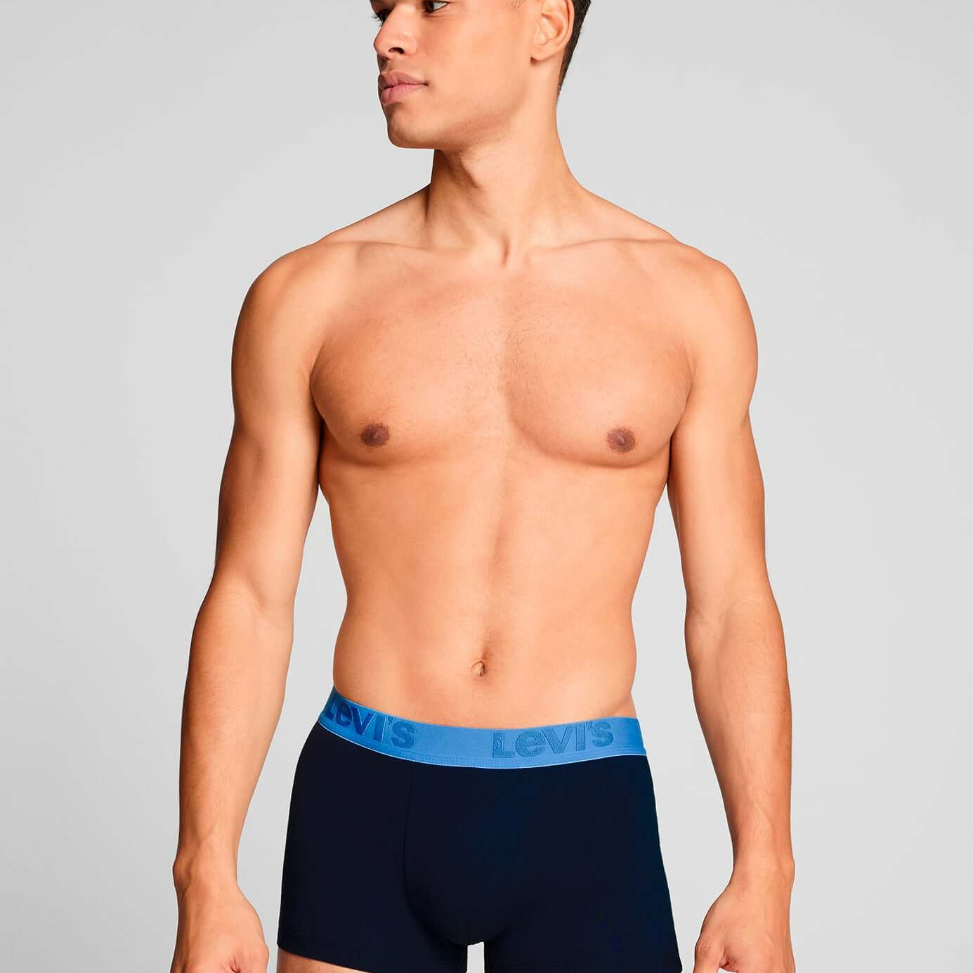 Levi's Premium Cotton Stretch Trunks - Black with Yellow/Orange/Blue Waistbands