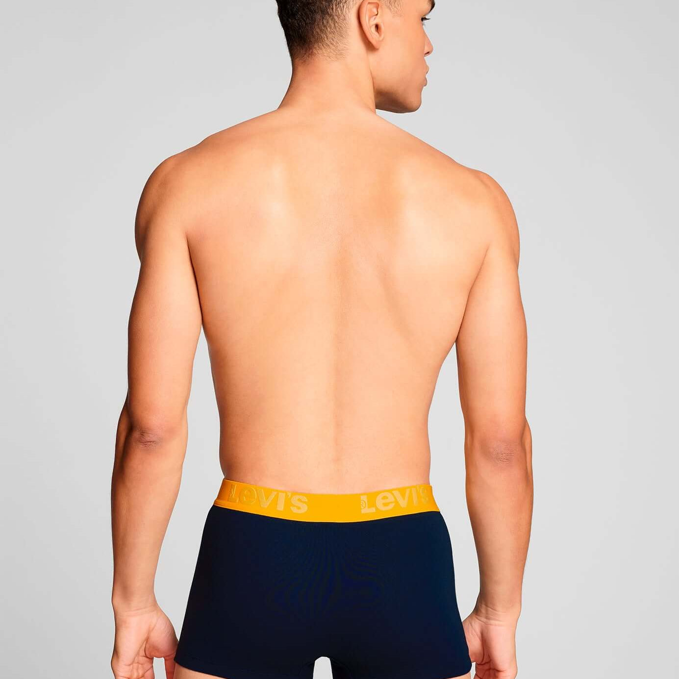 Levi's Premium Cotton Stretch Trunks - Black with Yellow/Orange/Blue Waistbands