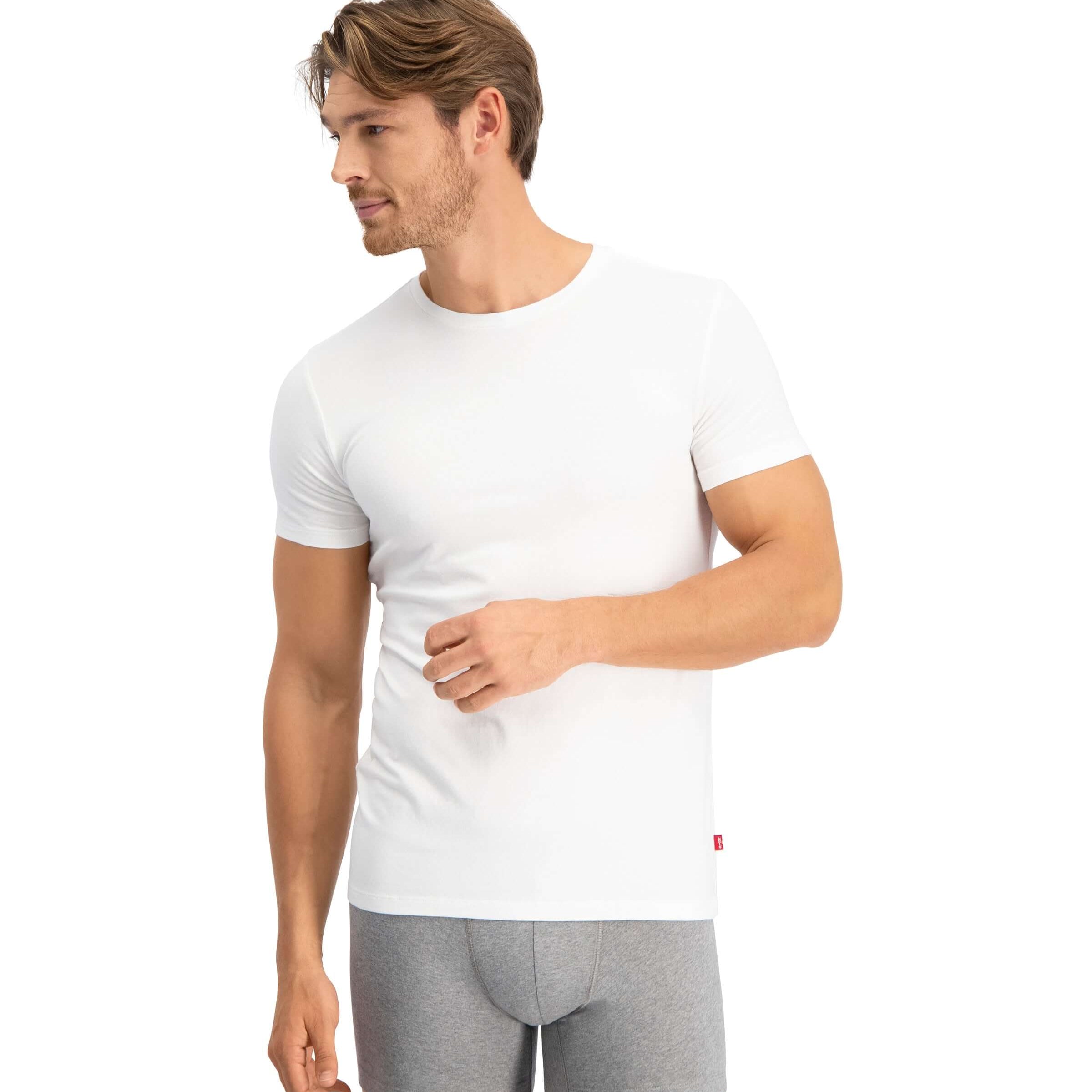 Levi's Premium Crew Neck T-Shirt 2 Pack for Men - White