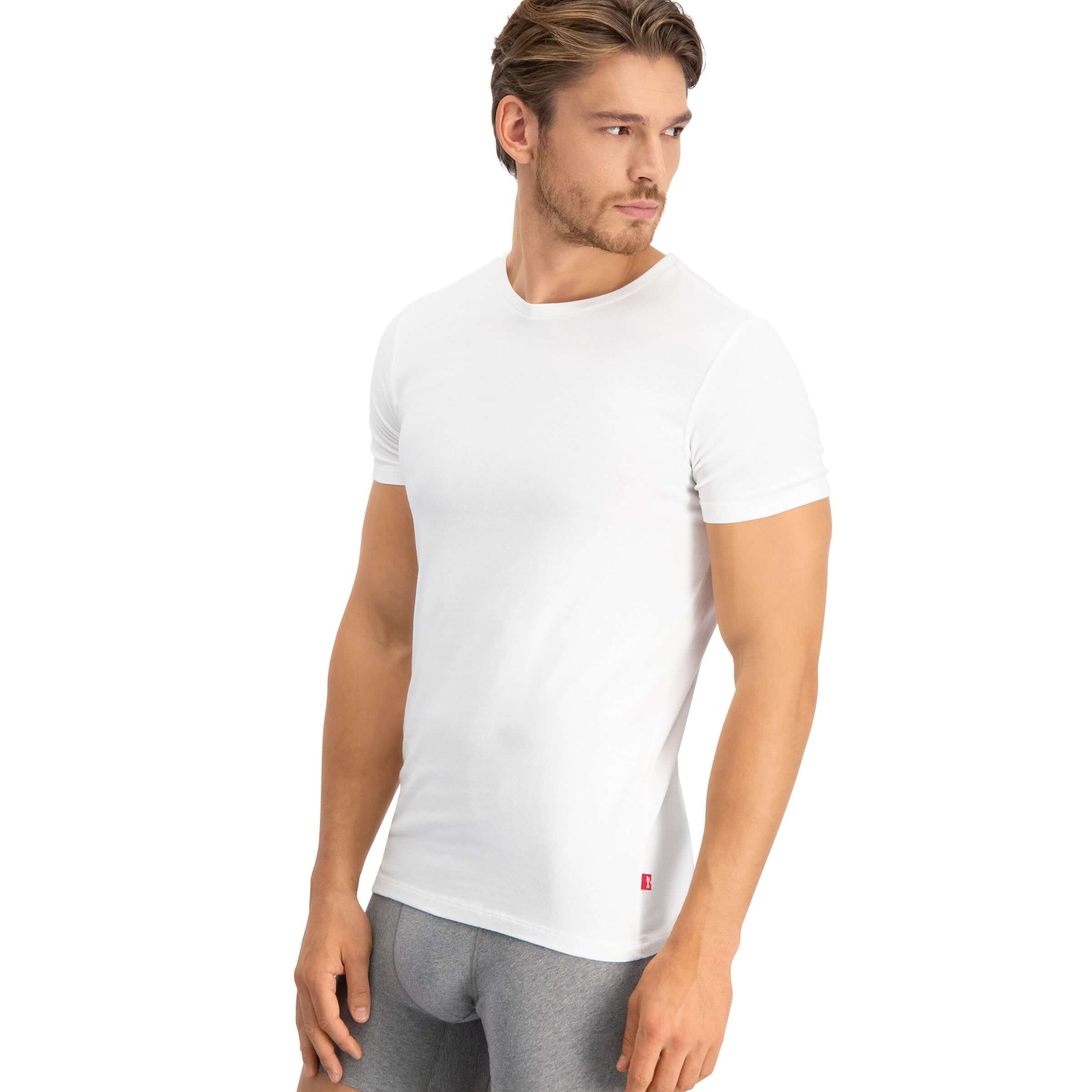 Levi's Premium Crew Neck T-Shirt 2 Pack for Men - White