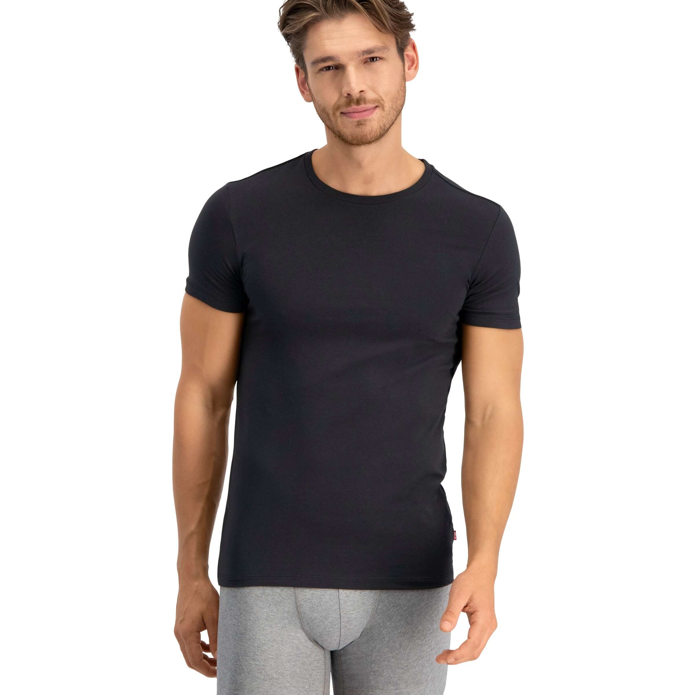 Levi's Premium Crew Neck T-Shirt 2 Pack for Men - Black