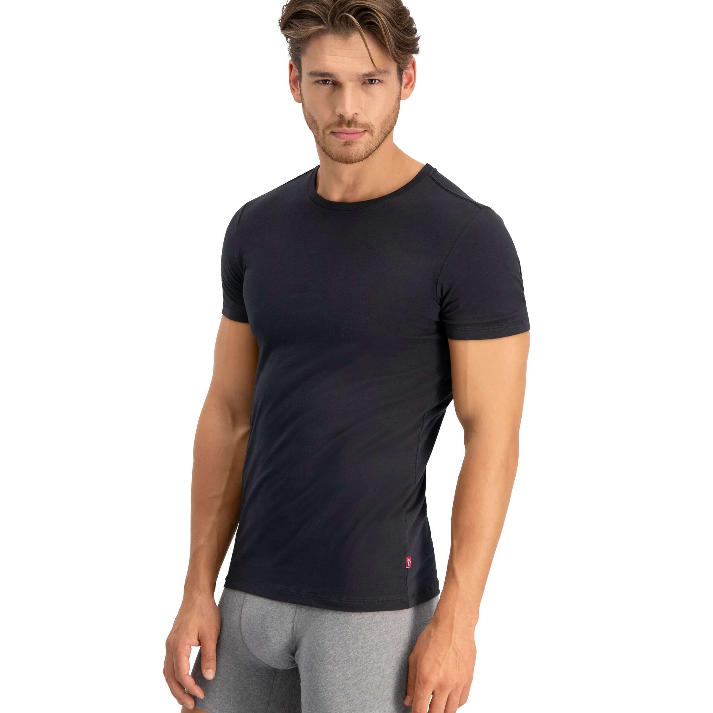 Levi's Premium Crew Neck T-Shirt 2 Pack for Men - Black