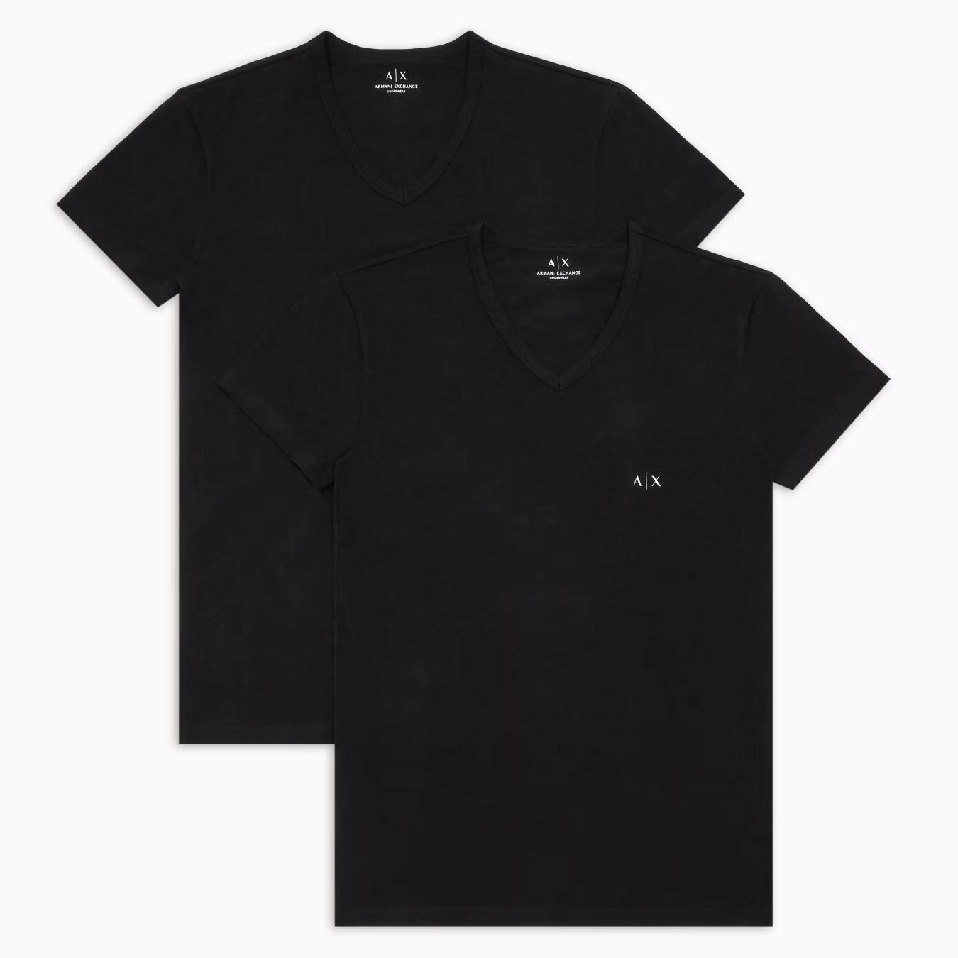 Armani Exchange Pack of 2 jersey t-shirts with V-neck - Black