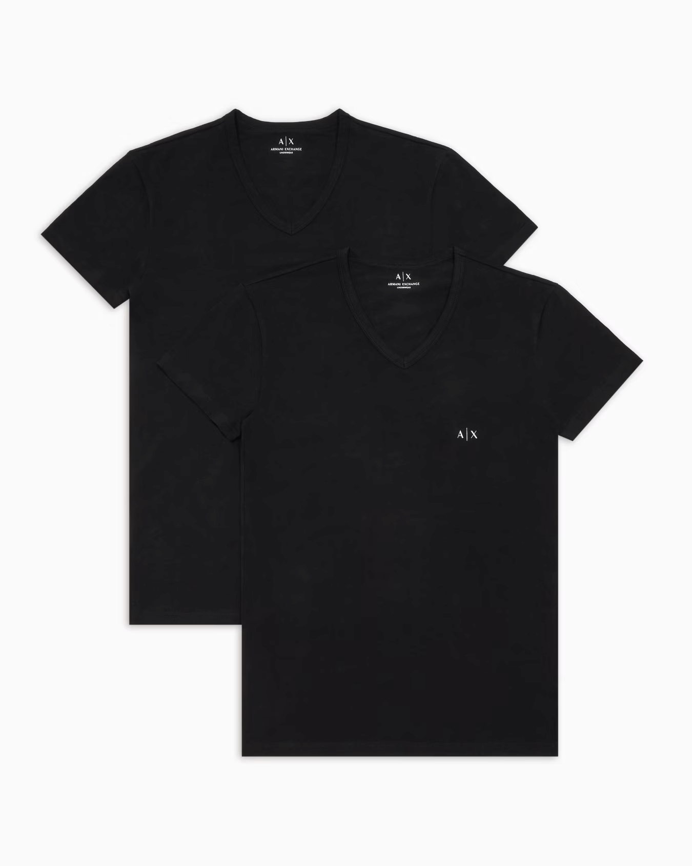 Armani Exchange Pack of 2 jersey t-shirts with V-neck - Black
