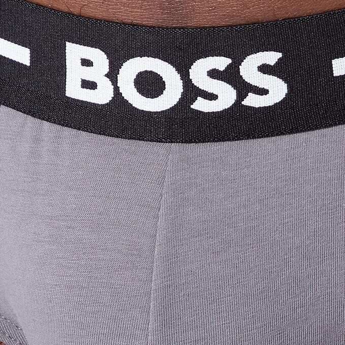 BOSS Men's 3 Pack Stretch Cotton Briefs - Blue/White/Grey