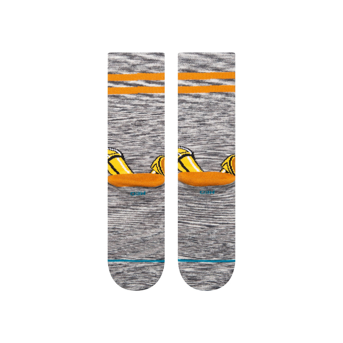 Stance C-3PO crew socks grey and orange striped reverse view