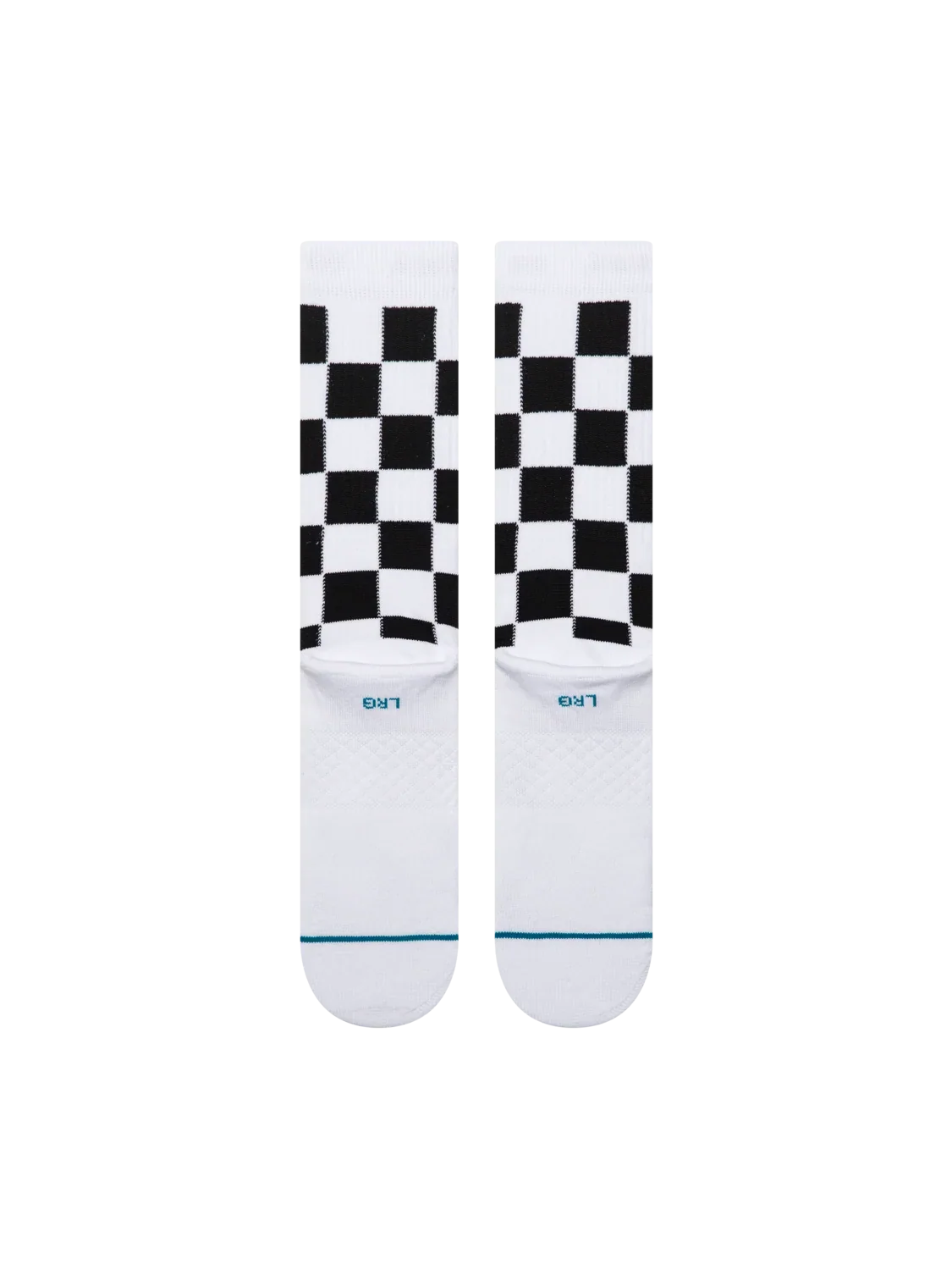 Stance Dance Floor White checkerboard crew socks – rear view
