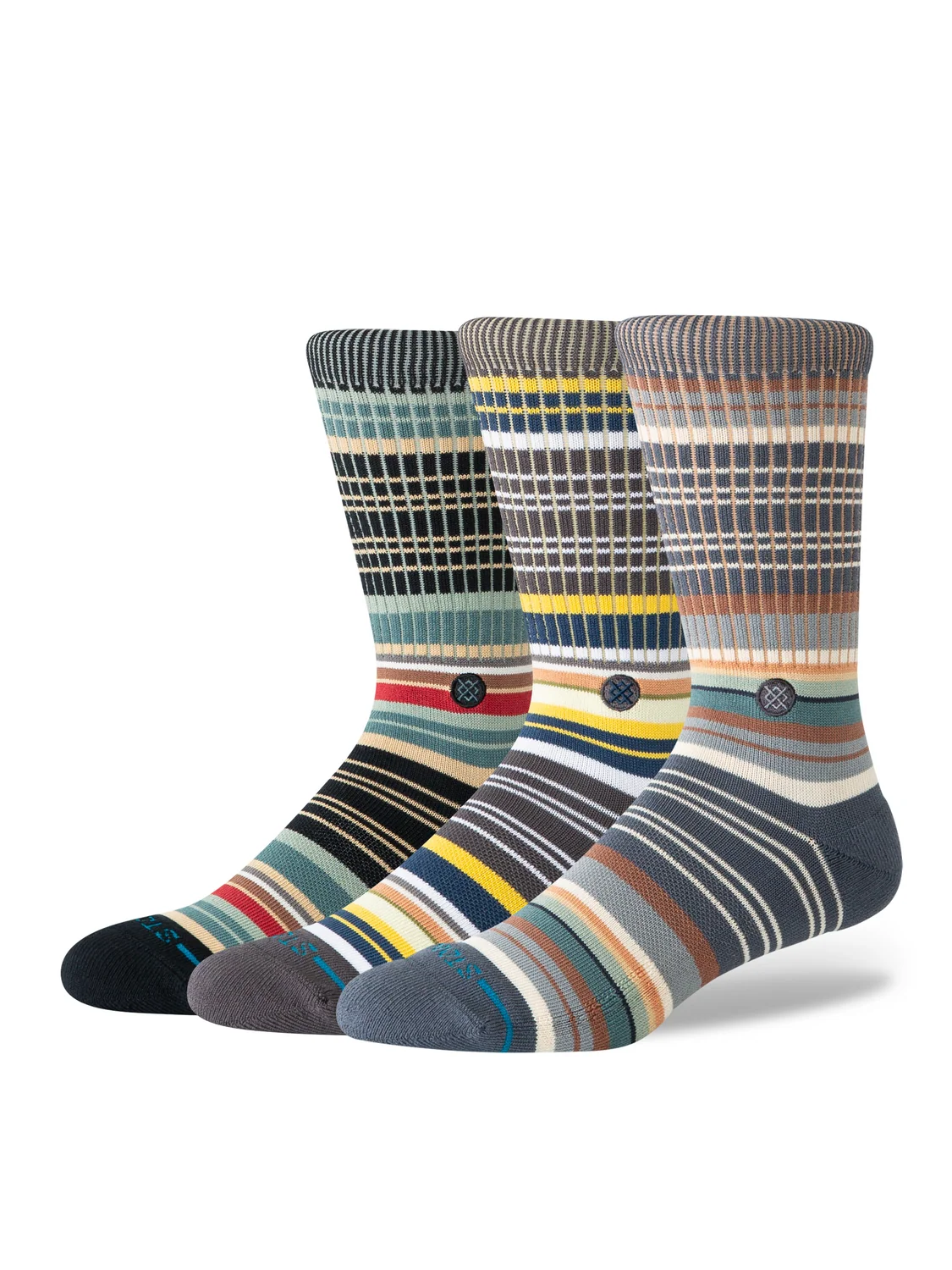 Stance Jorongo three pack multi striped crew socks all three pairs