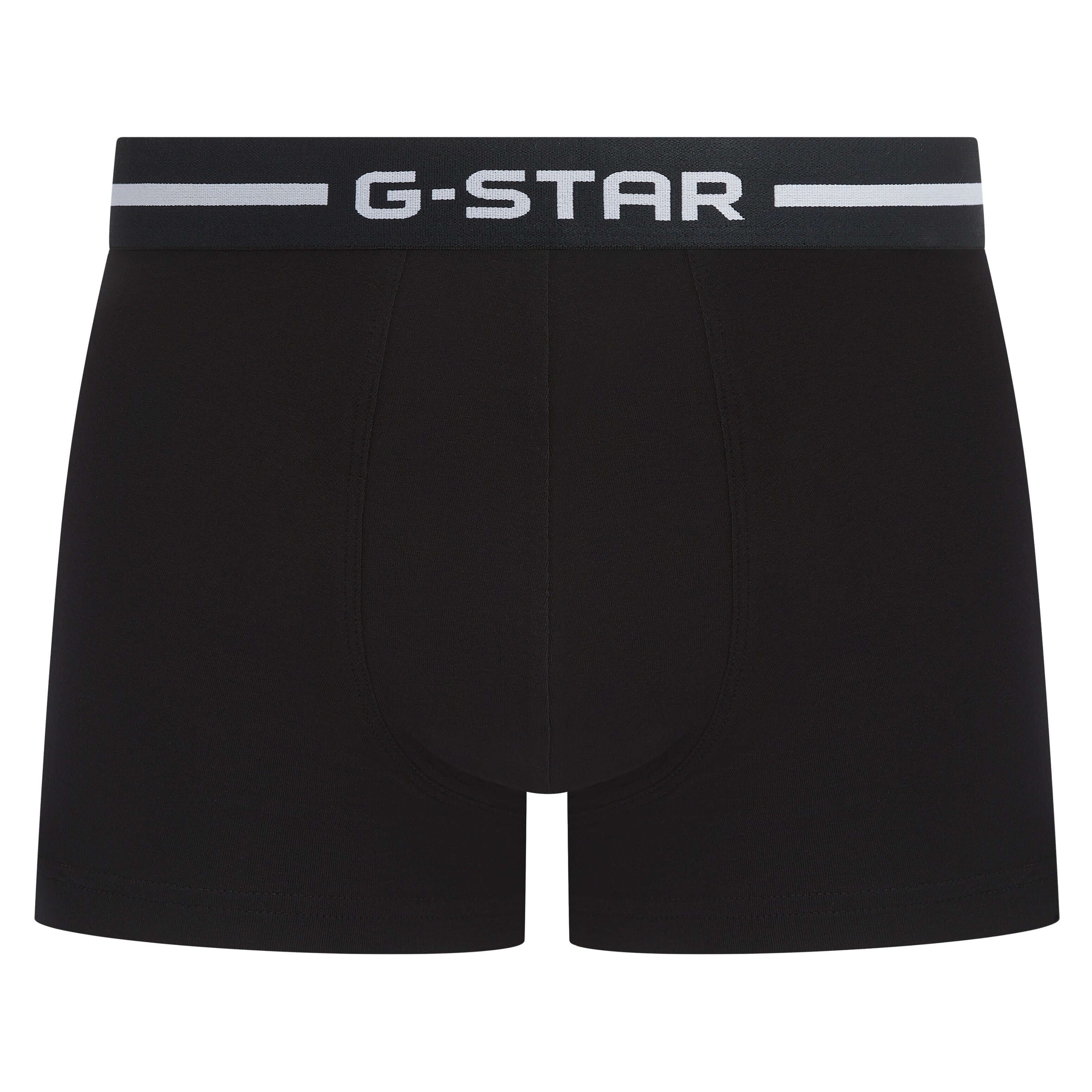 G-Star Men’s 3 Pack Cotton Stretch Trunks – Black, Grey, White