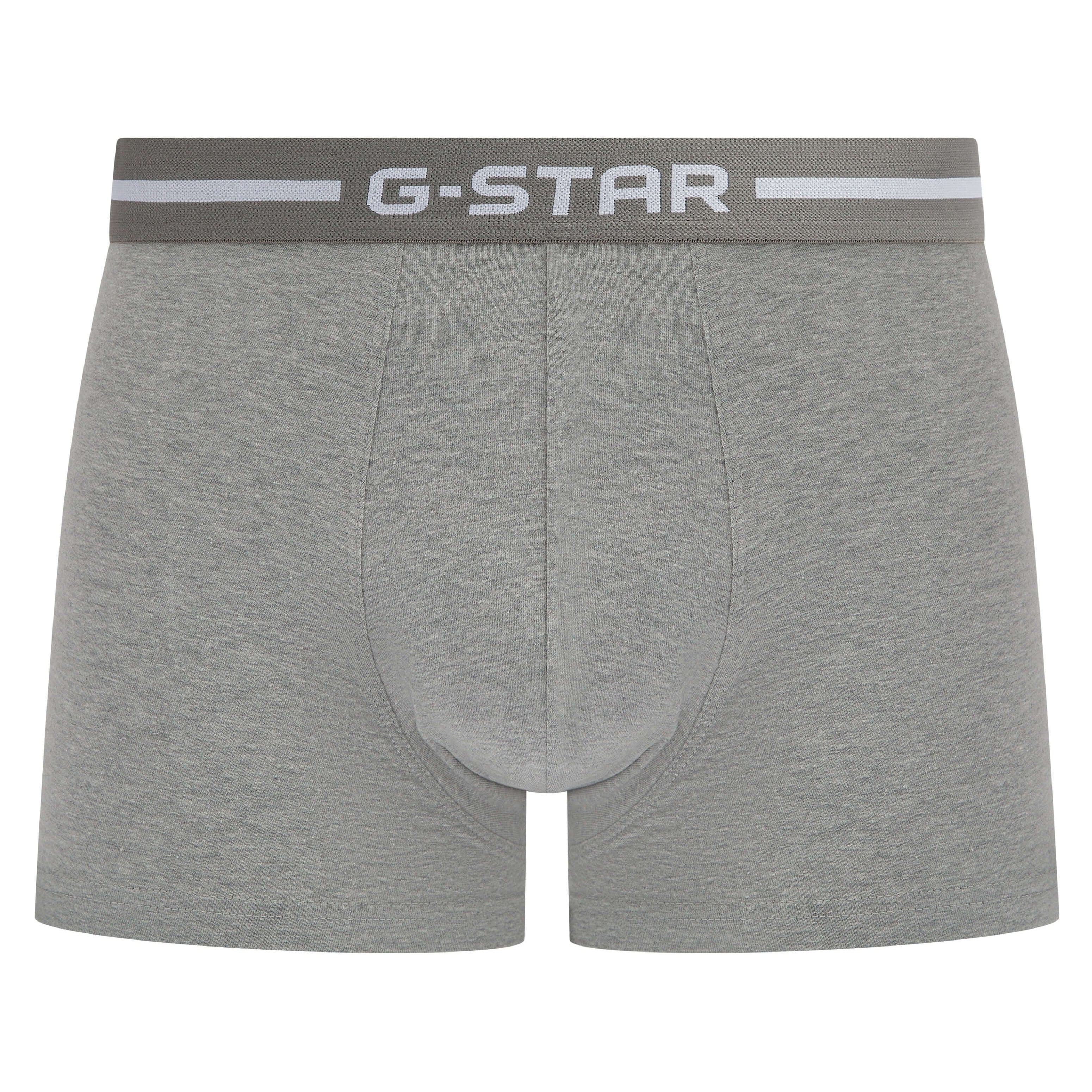 G-Star Men’s 3 Pack Cotton Stretch Trunks – Black, Grey, White