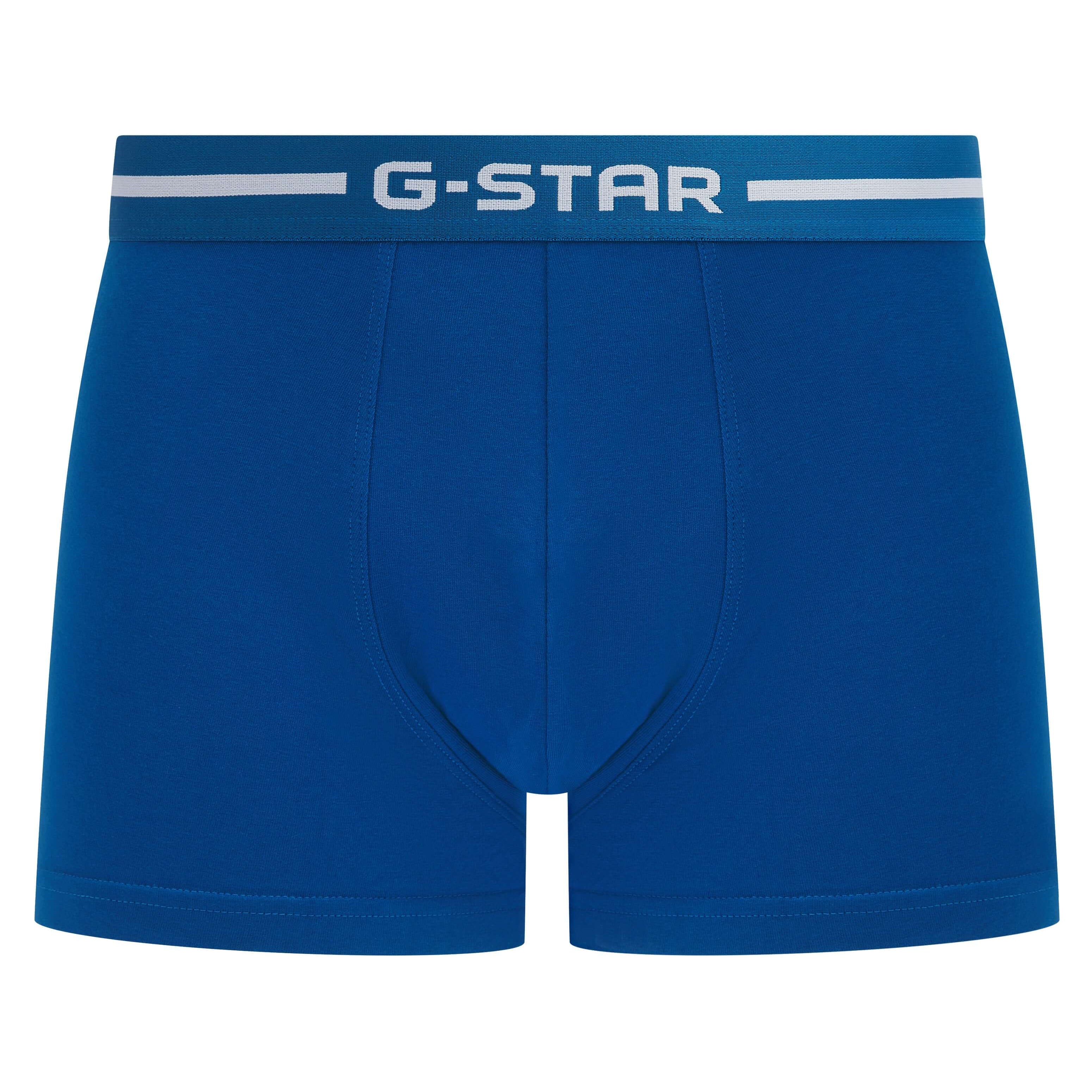 G-Star Men’s 3 Pack Cotton Stretch Trunks – Navy, Denim, Blue | Acre