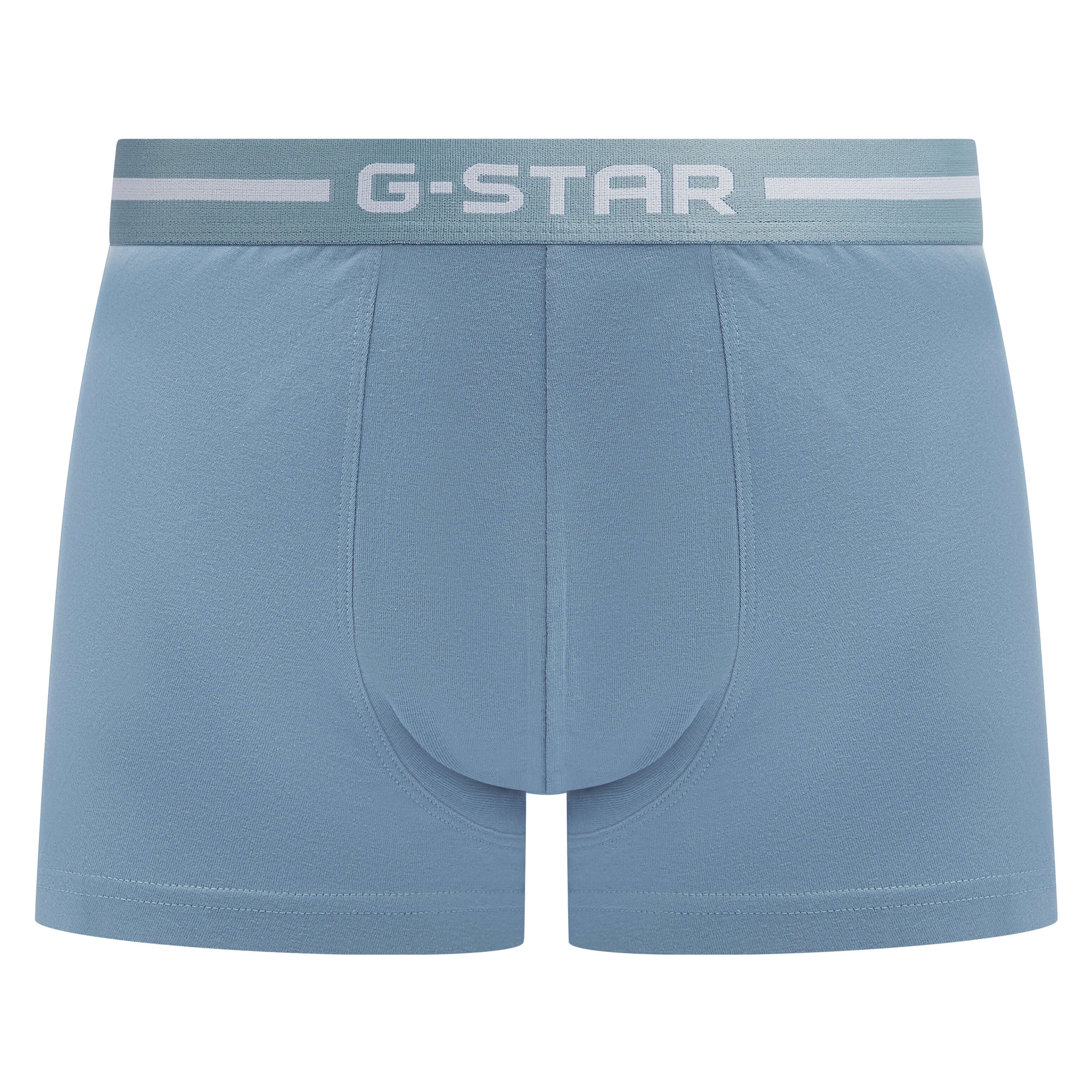 G-Star Men’s 3 Pack Cotton Stretch Trunks – Navy, Denim, Blue | Acre