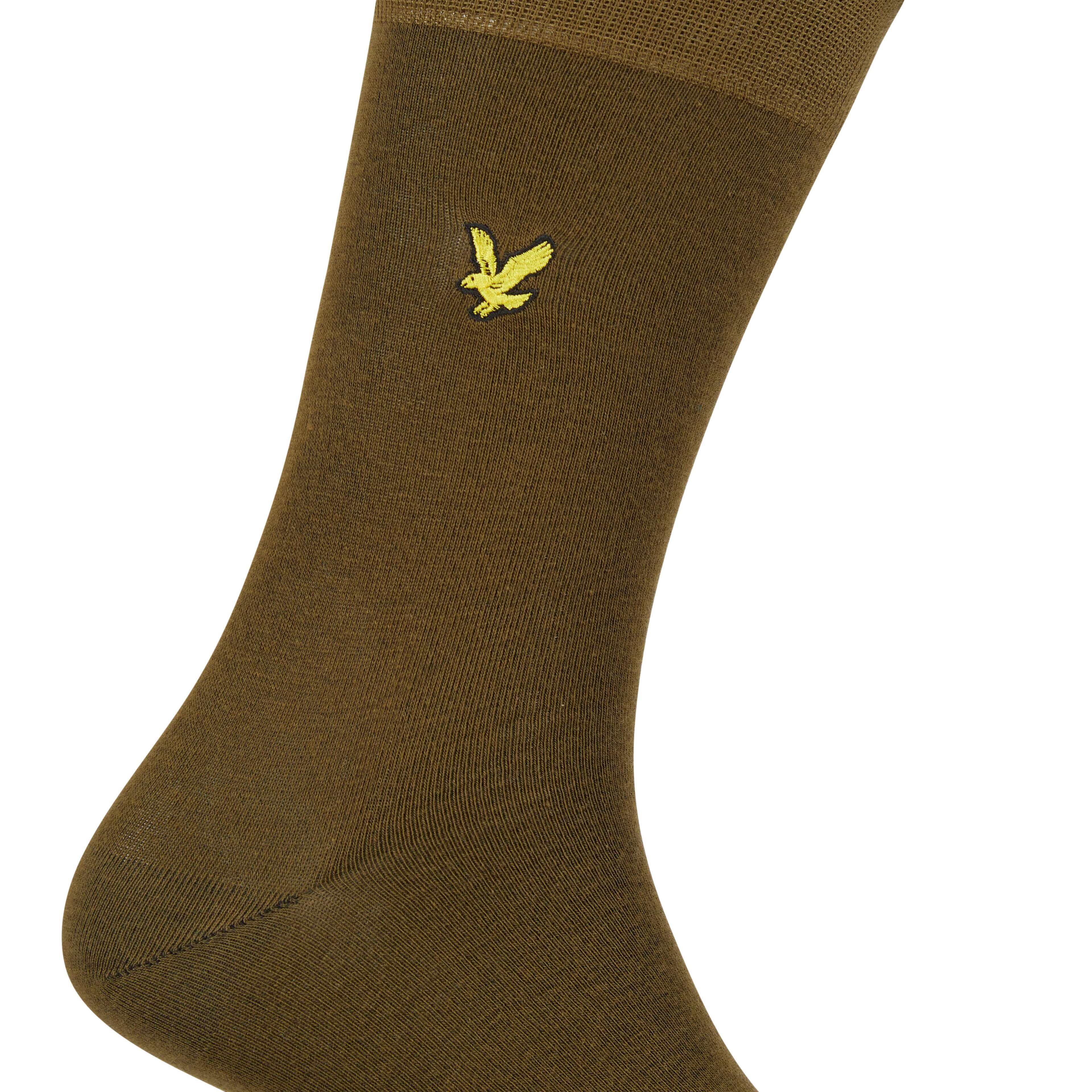 Lyle & Scott 3 Pack Angus Crew Socks - Pine Grove / Black / Dark Olive