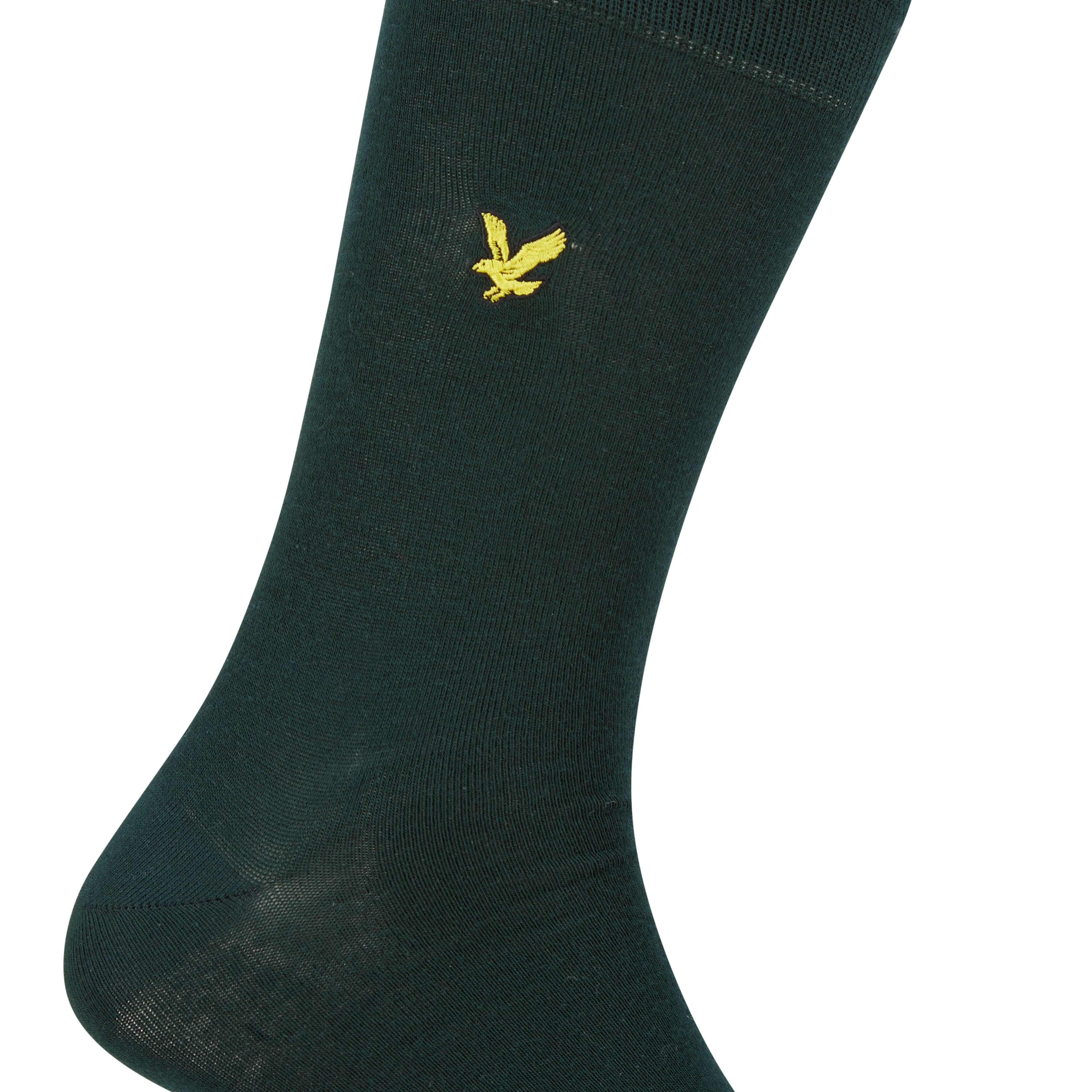 Lyle & Scott 3 Pack Angus Crew Socks - Pine Grove / Black / Dark Olive
