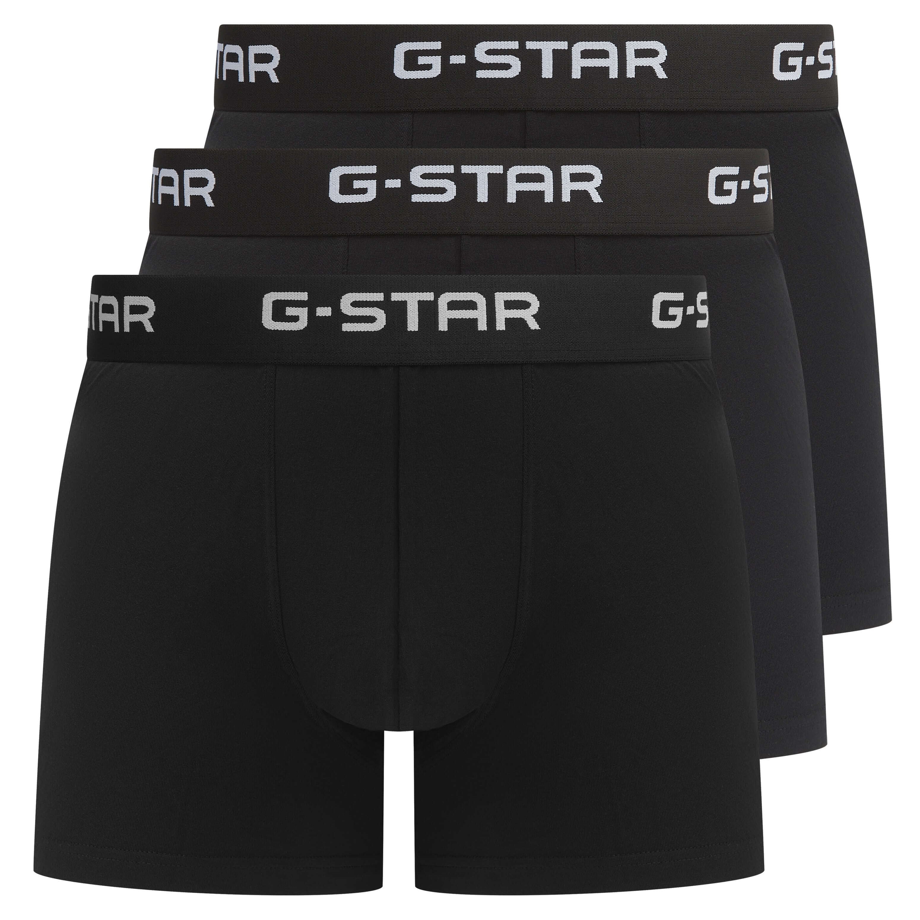 G-Star Men’s 3 Pack Cotton Stretch Trunks – Black