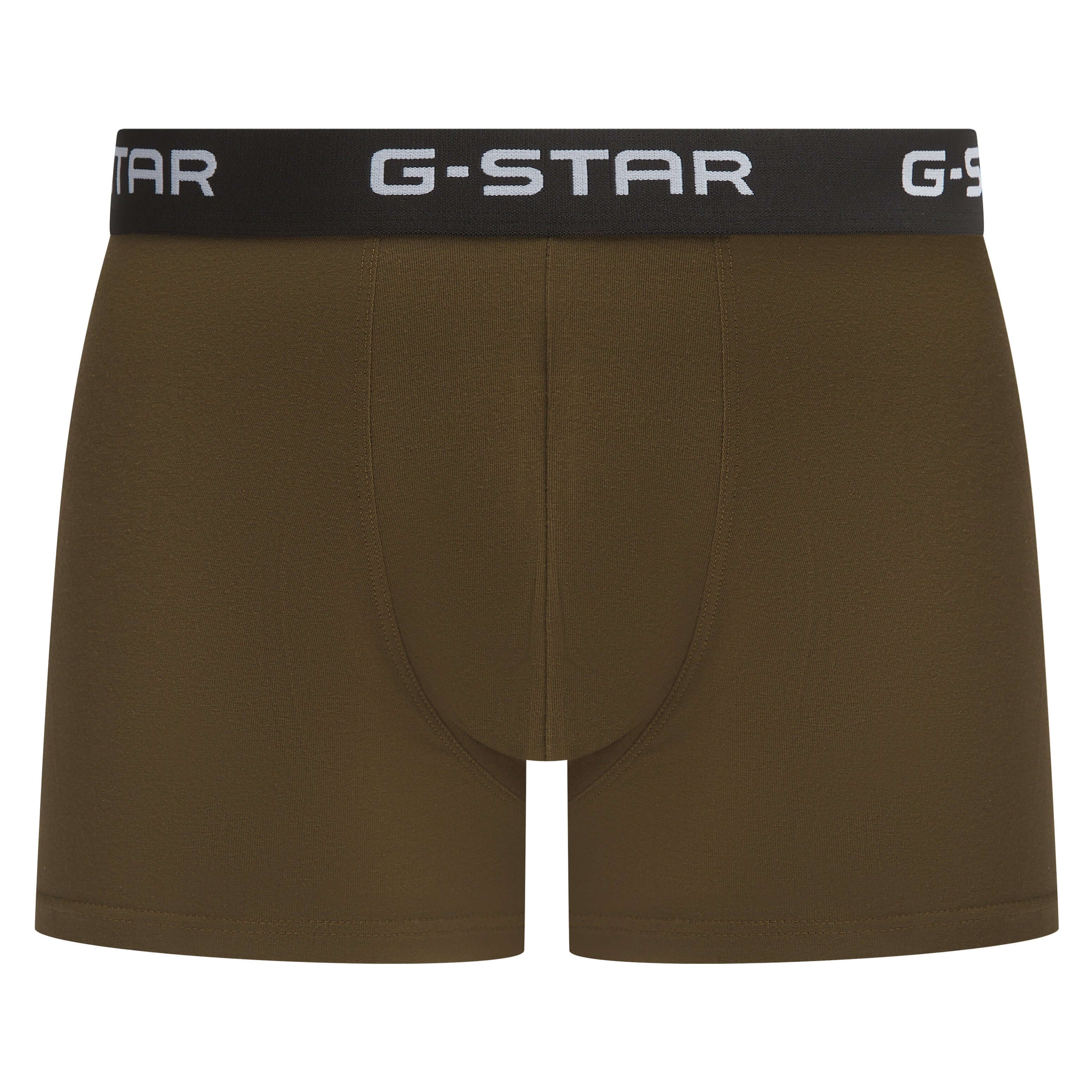 G-Star Men’s 3 Pack Cotton Stretch Trunks – Green / Olive / Black