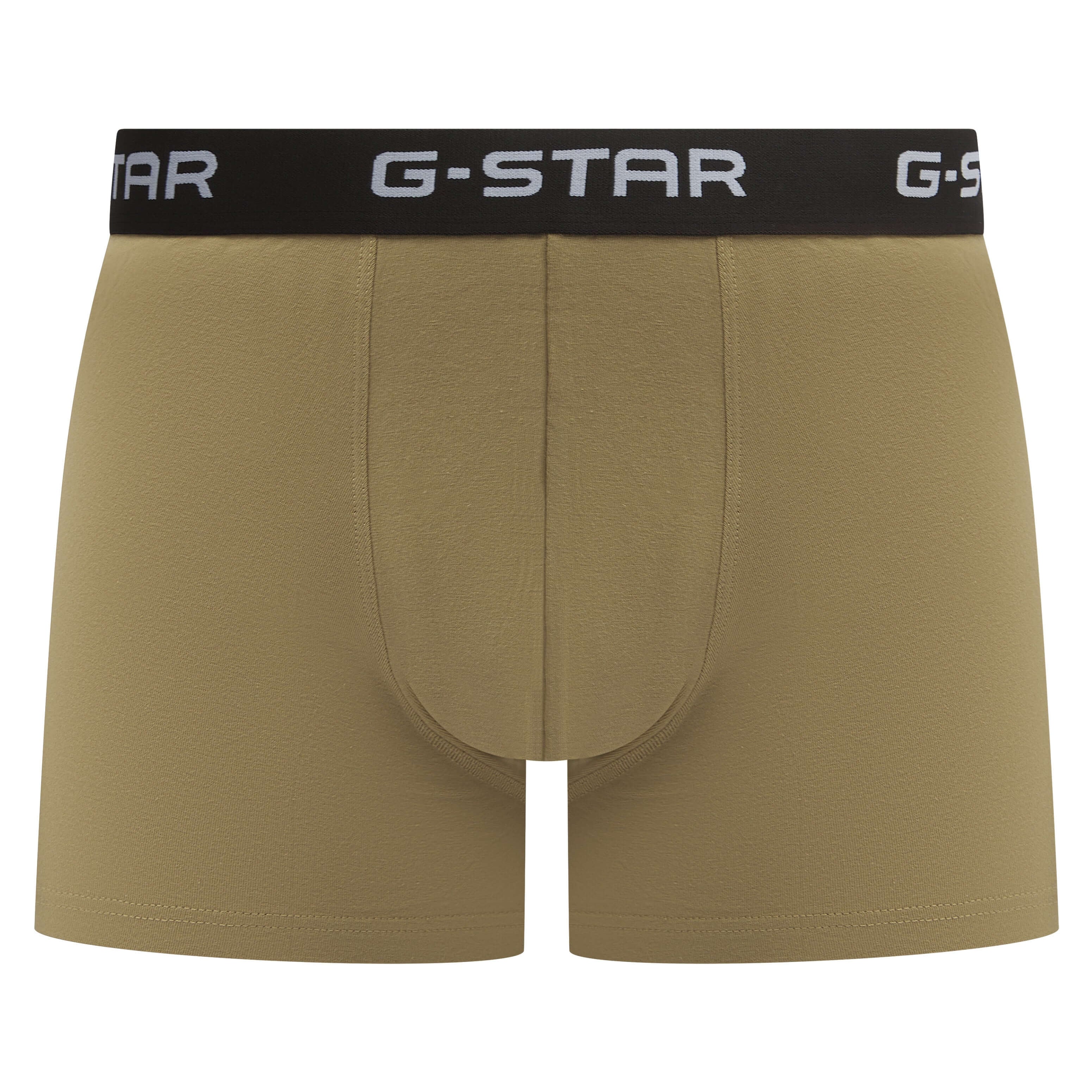 G-Star Men’s 3 Pack Cotton Stretch Trunks – Green / Olive / Black