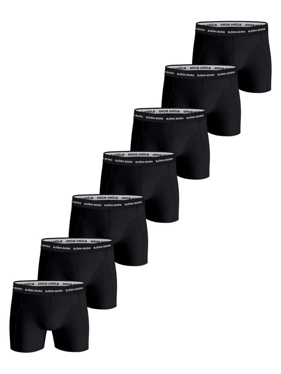 Björn Borg Cotton Stretch Boxer 7 Pack - All Black
