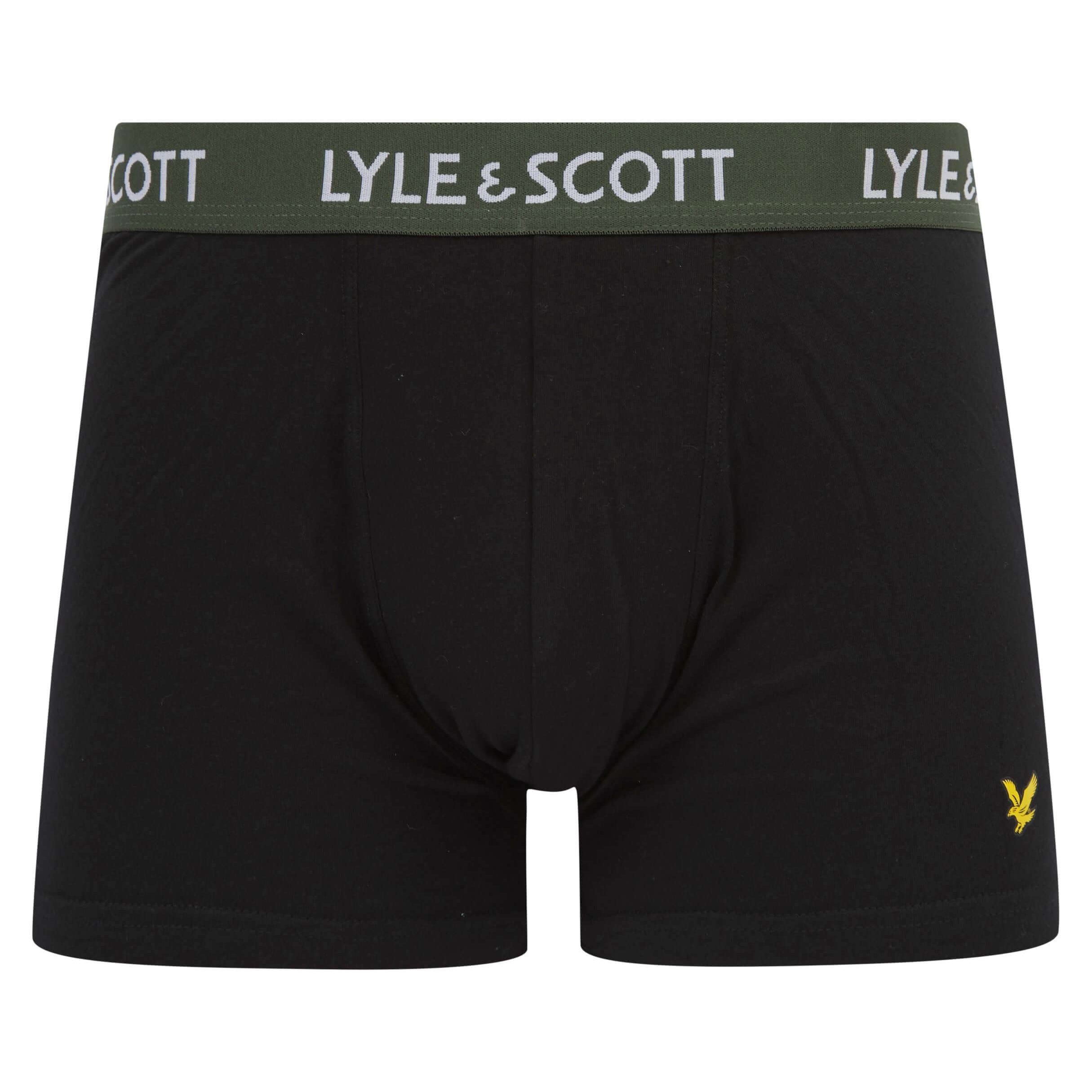 Lyle & Scott 3 Pack Barclay Men's Trunks - Black Multi Waistbands
