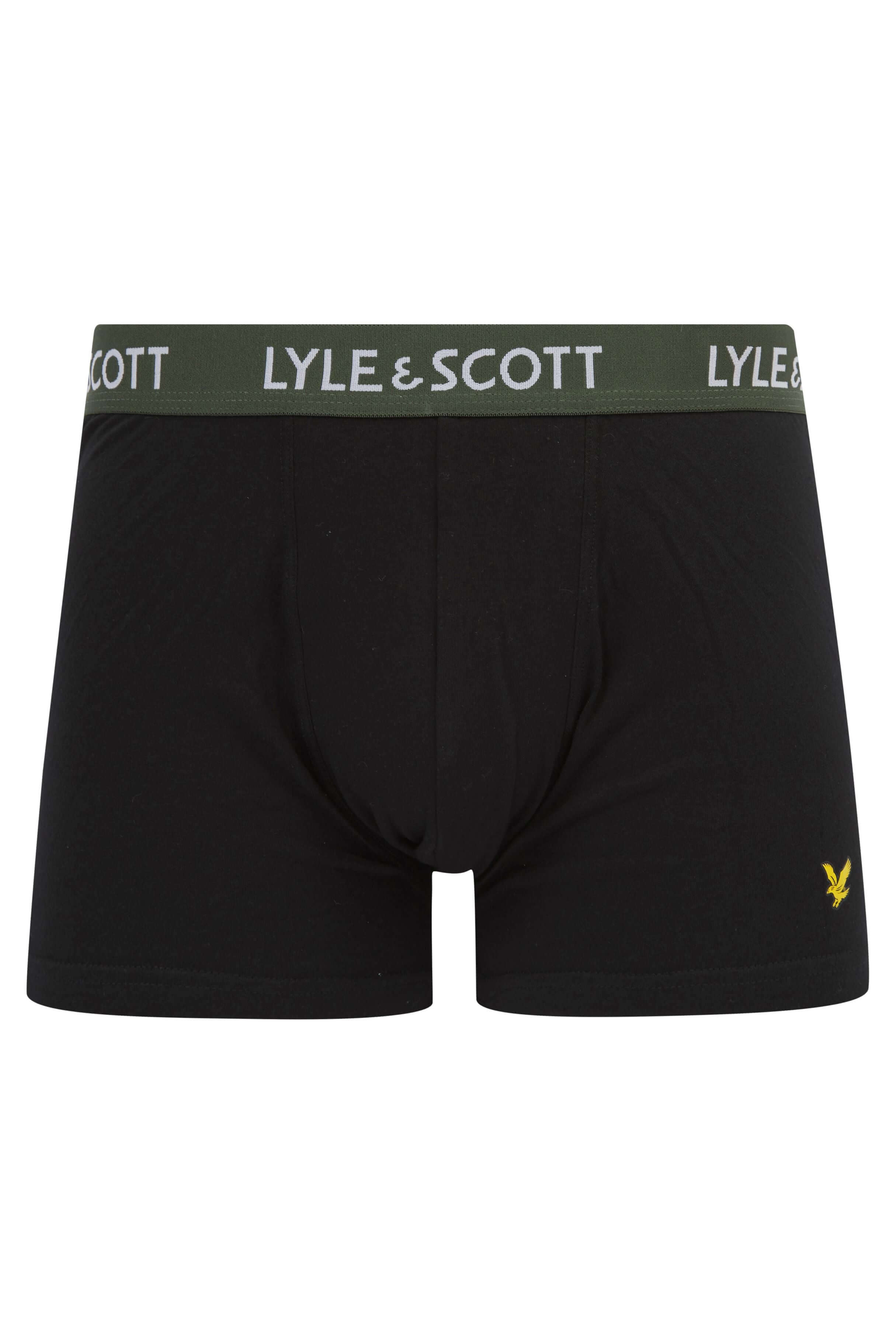 Lyle & Scott 3 Pack Barclay Men's Trunks - Black Multi Waistbands