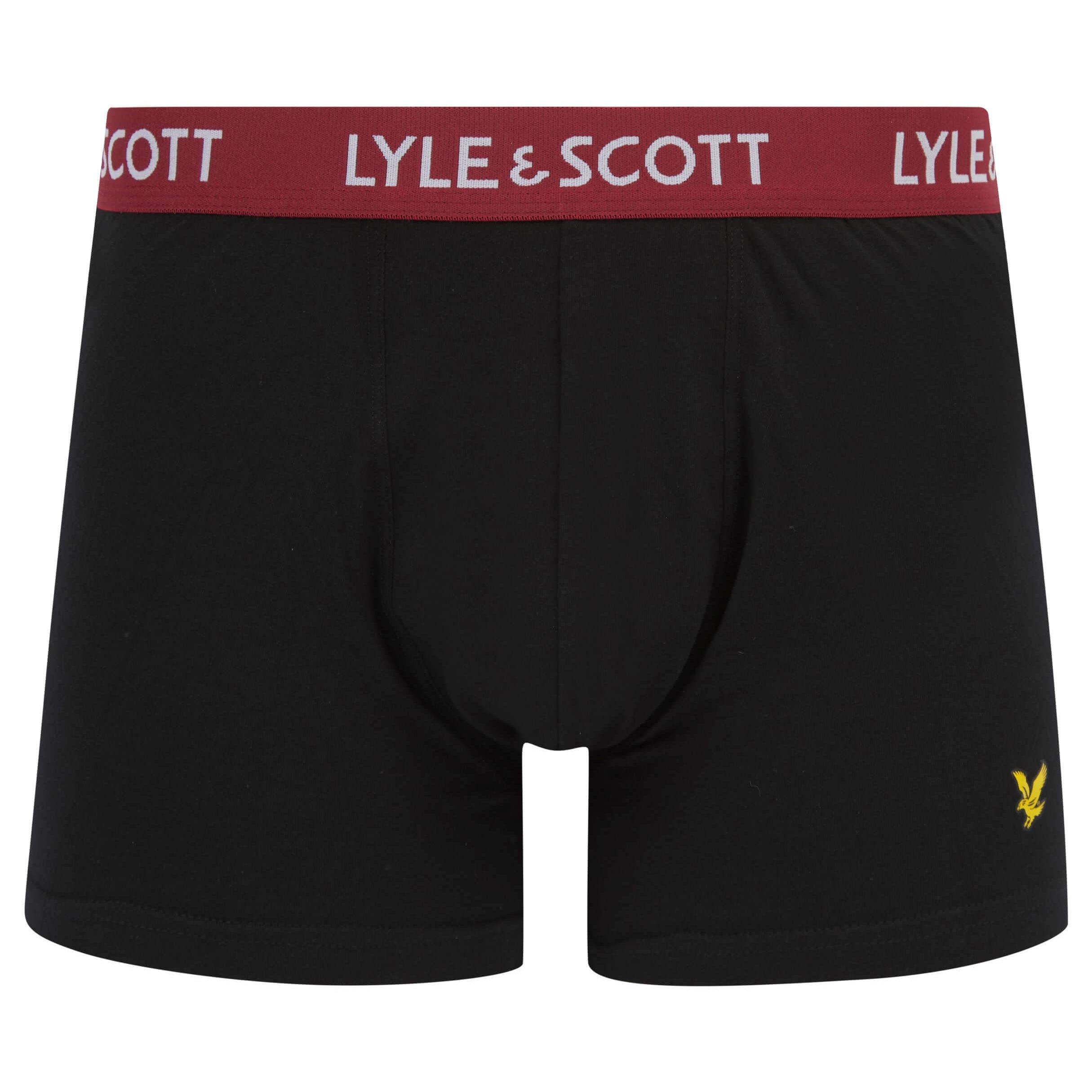 Lyle & Scott 3 Pack Barclay Men's Trunks - Black Multi Waistbands