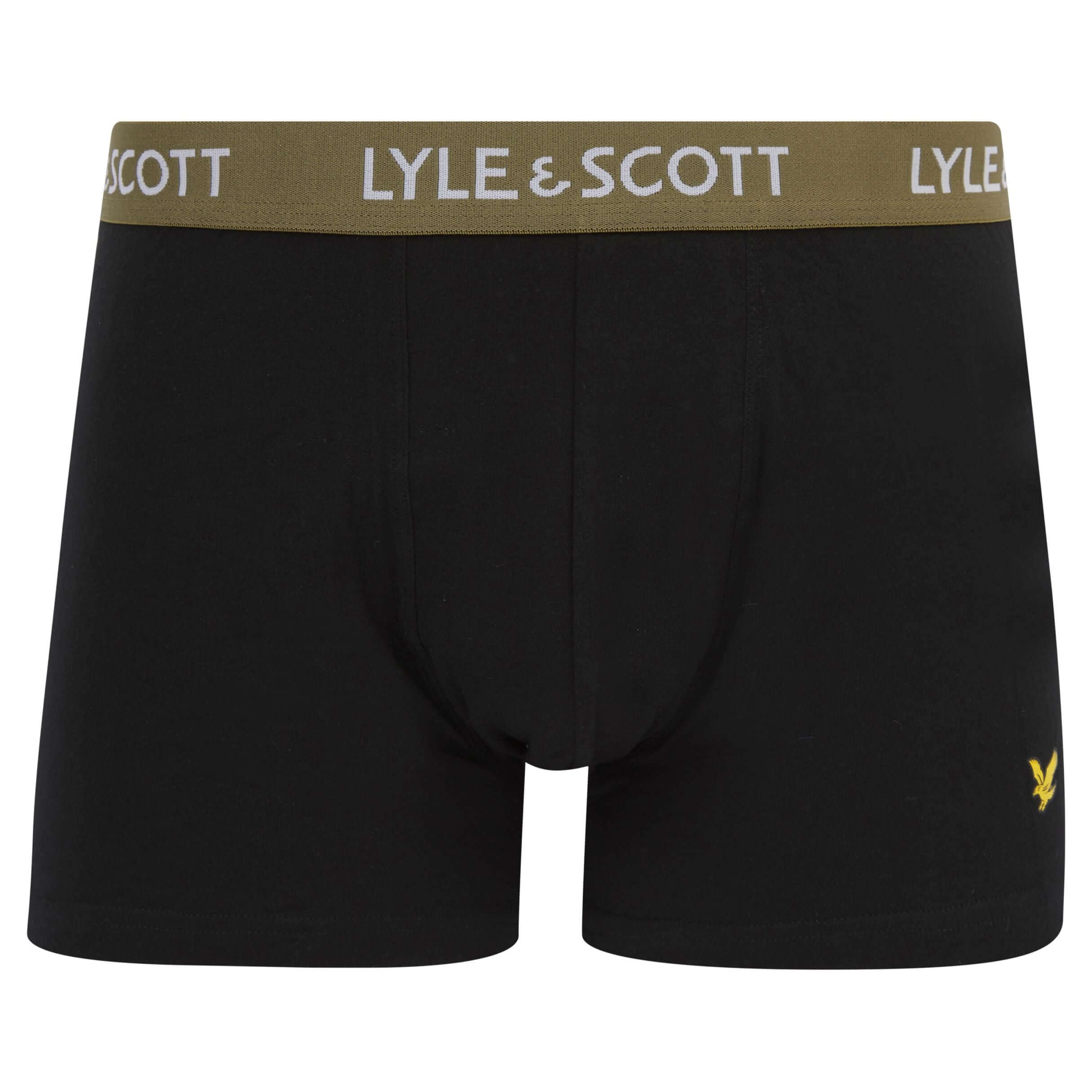 Lyle & Scott 3 Pack Barclay Men's Trunks - Black Multi Waistbands