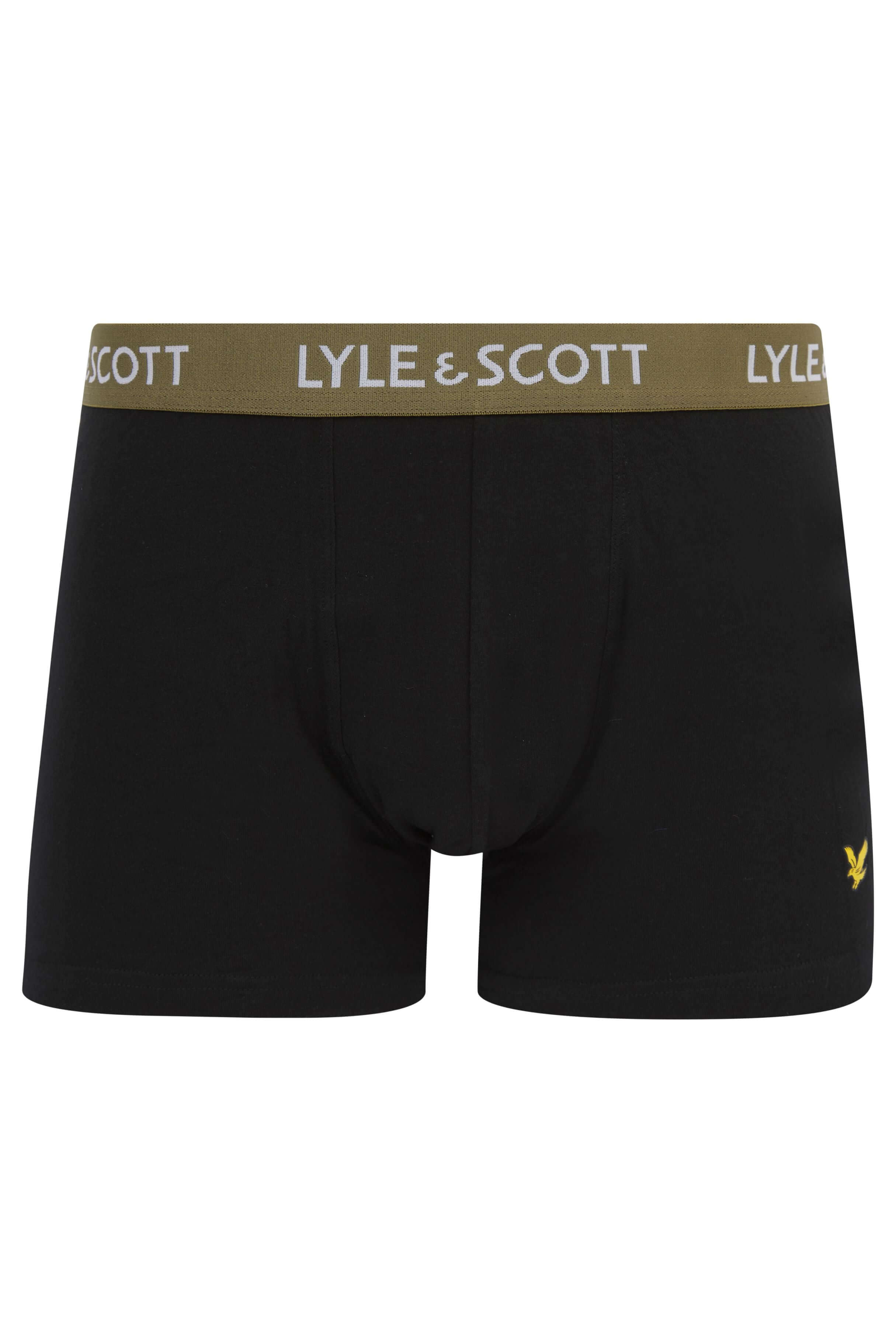 Lyle & Scott 3 Pack Barclay Men's Trunks - Black Multi Waistbands