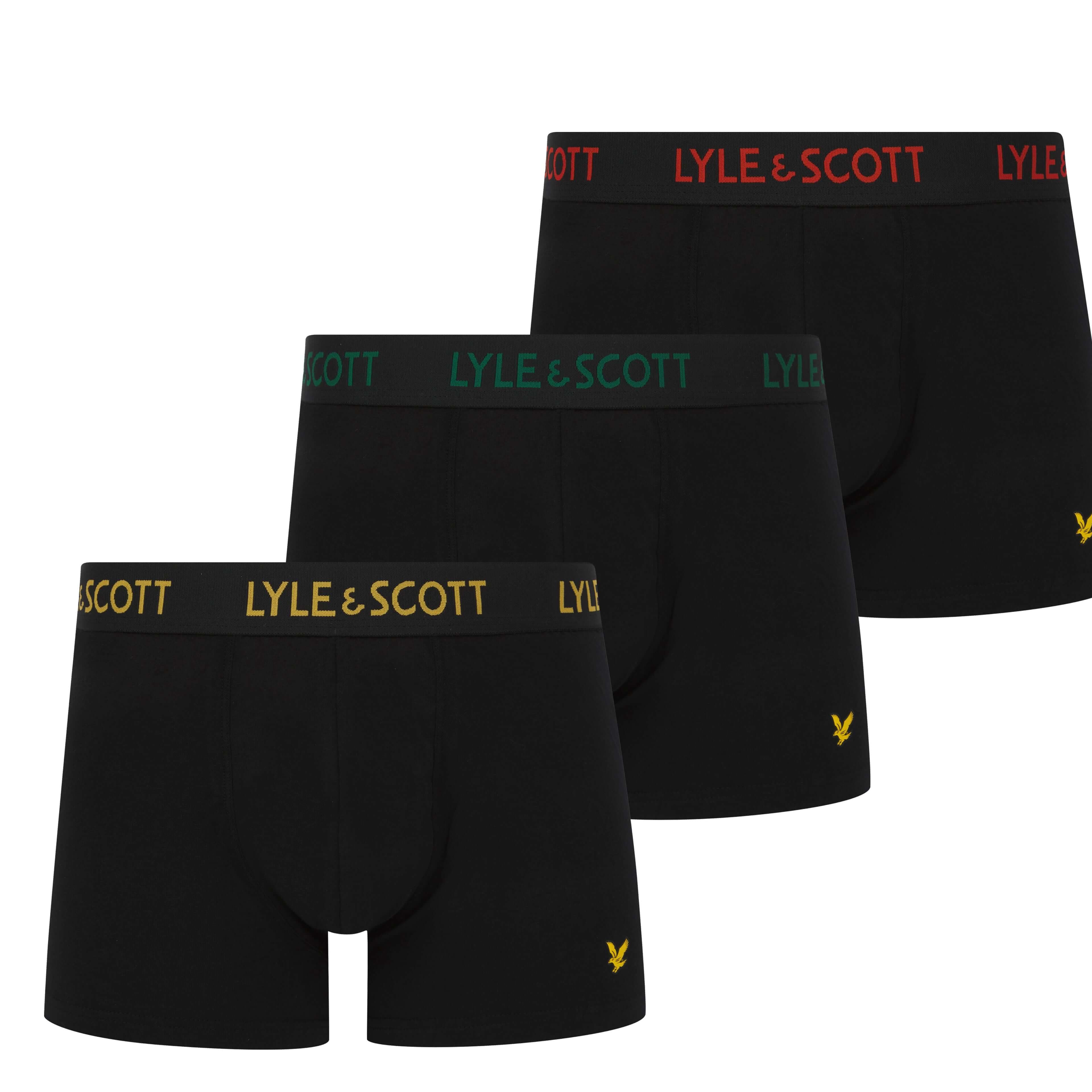 Lyle & Scott 3 Pack Barclay Men's Trunks - Black Multi