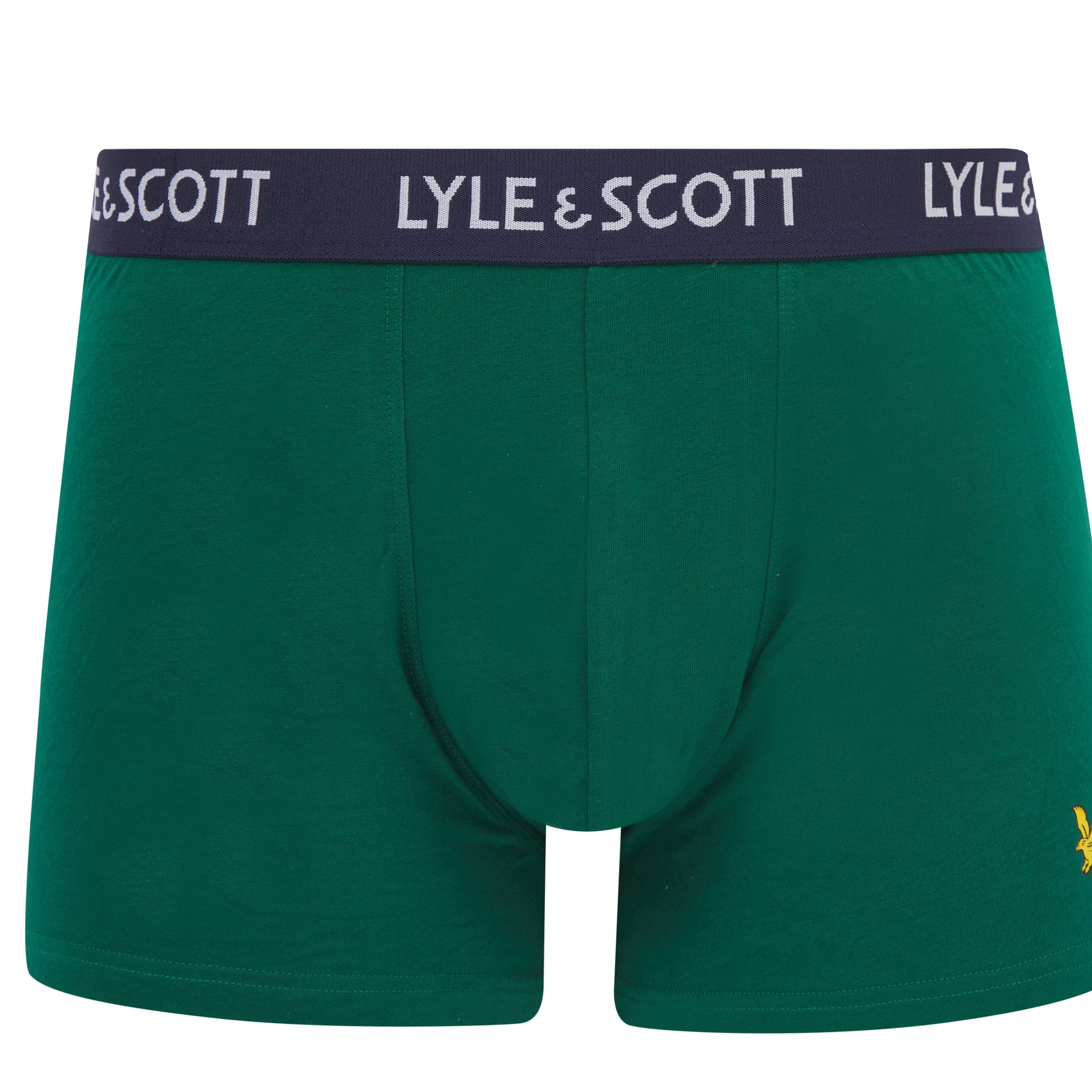 Lyle & Scott 3 Pack Men's Barclay Trunks - Green/White/Navy