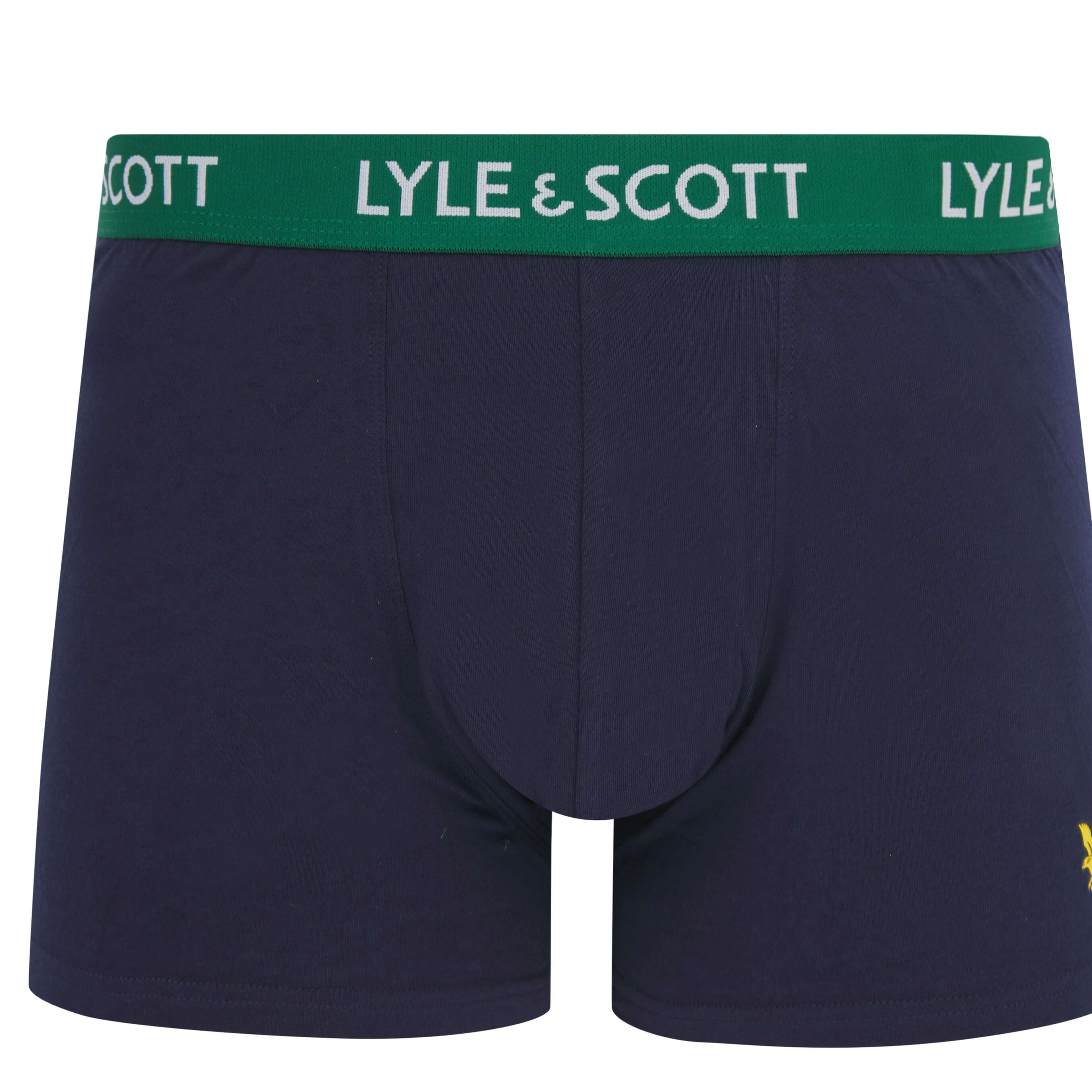Lyle & Scott 3 Pack Men's Barclay Trunks - Green/White/Navy