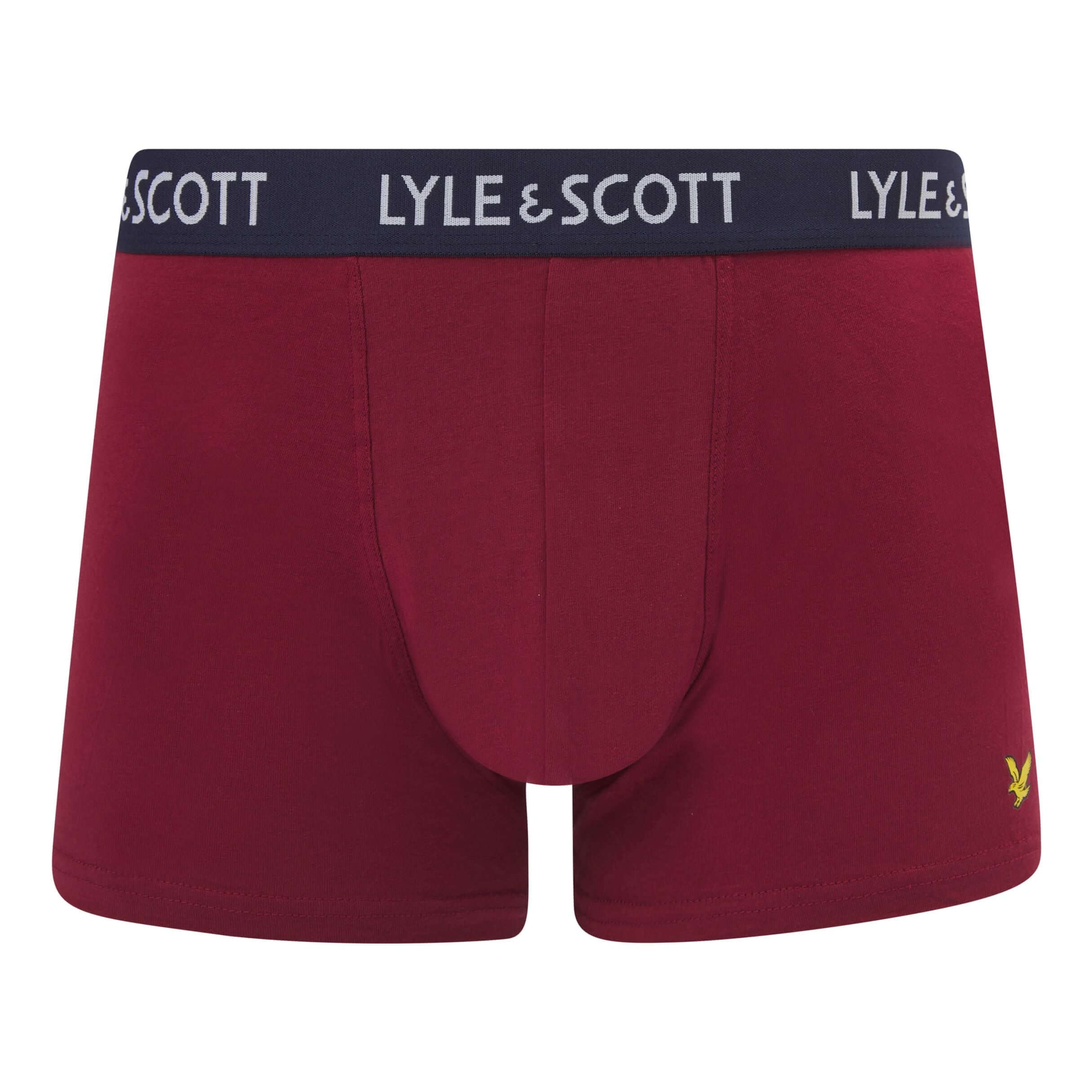 Lyle & Scott 3 Pack Barclay Men's Trunks - Ruby Wine/Peacoat/Climbing Ivy