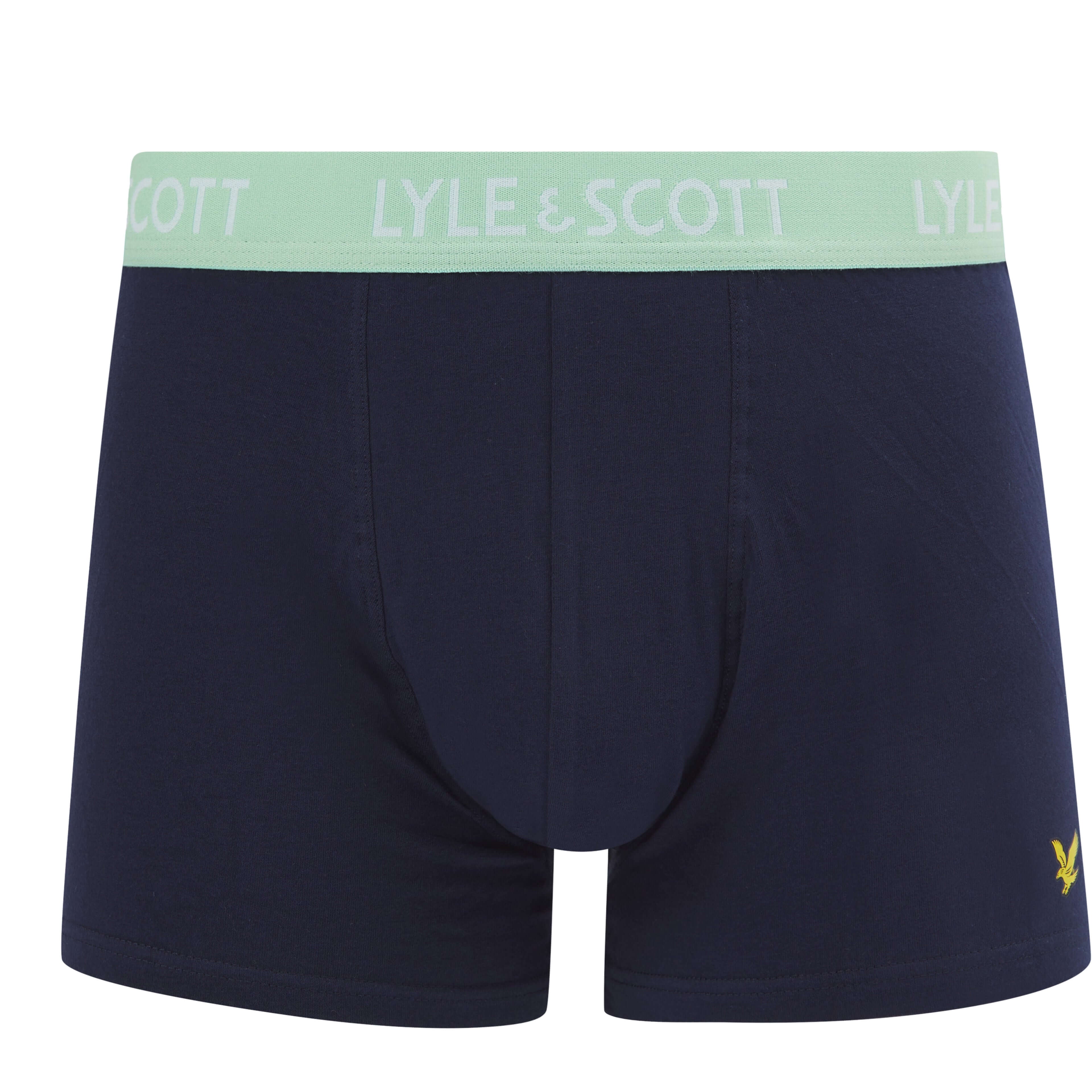 Lyle & Scott 3 Pack Barclay Men's Trunks - Peacoat Multi Coloured Waistbands