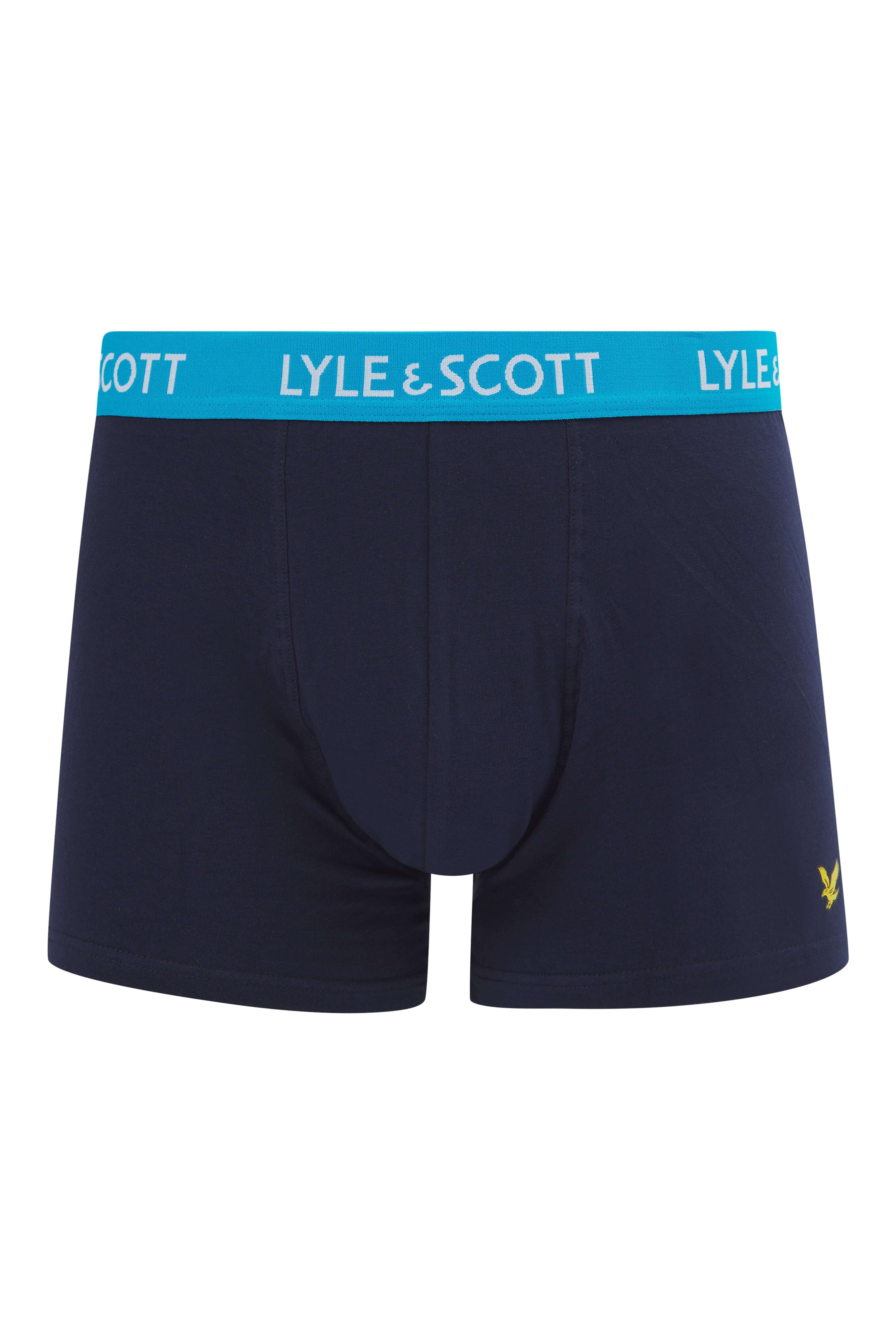 Lyle & Scott 3 Pack Barclay Men's Trunks - Peacoat Multi Coloured Waistbands