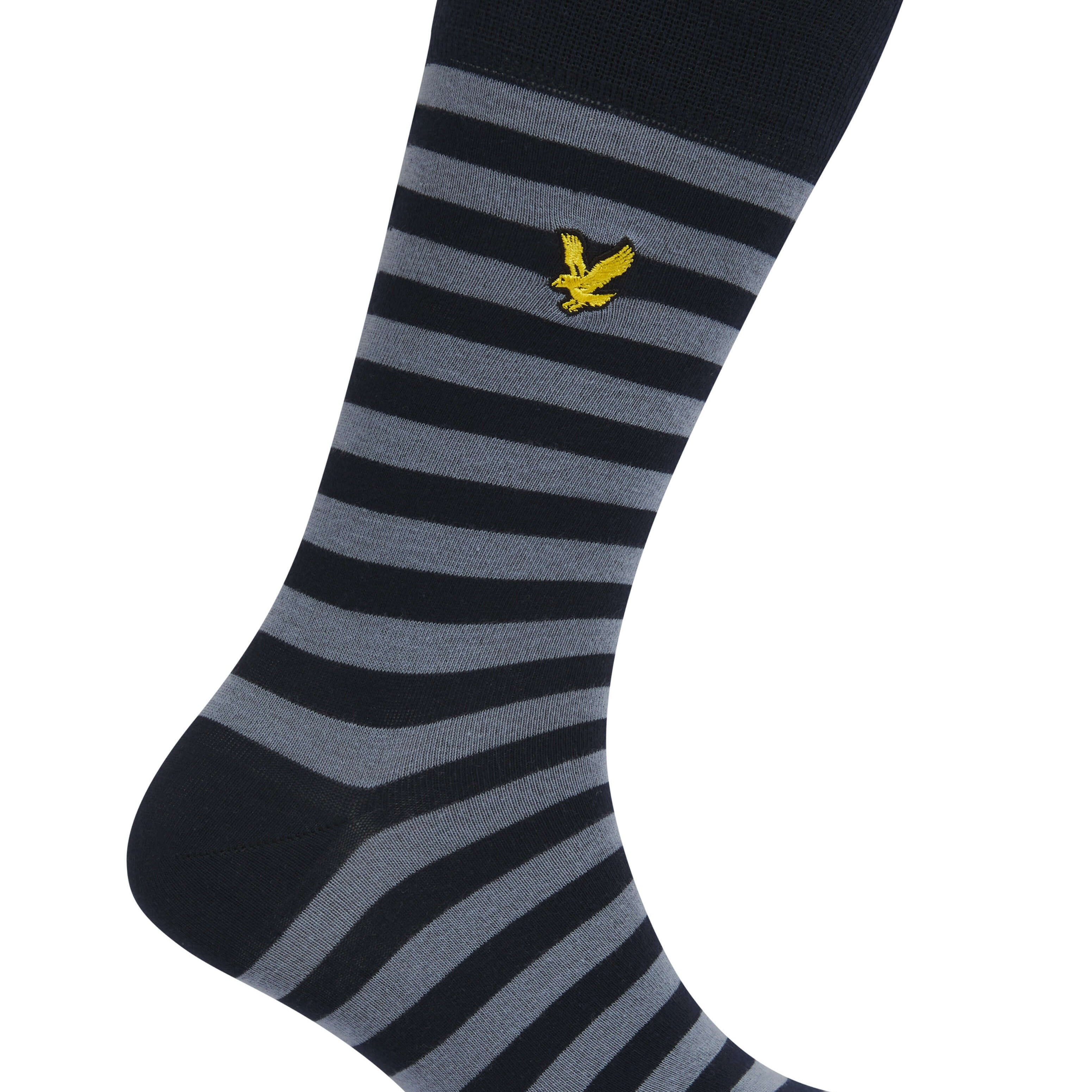 Lyle & Scott 3 Pack Barwood Crew Socks - Argyle / Dark Grey Marl / Stripe